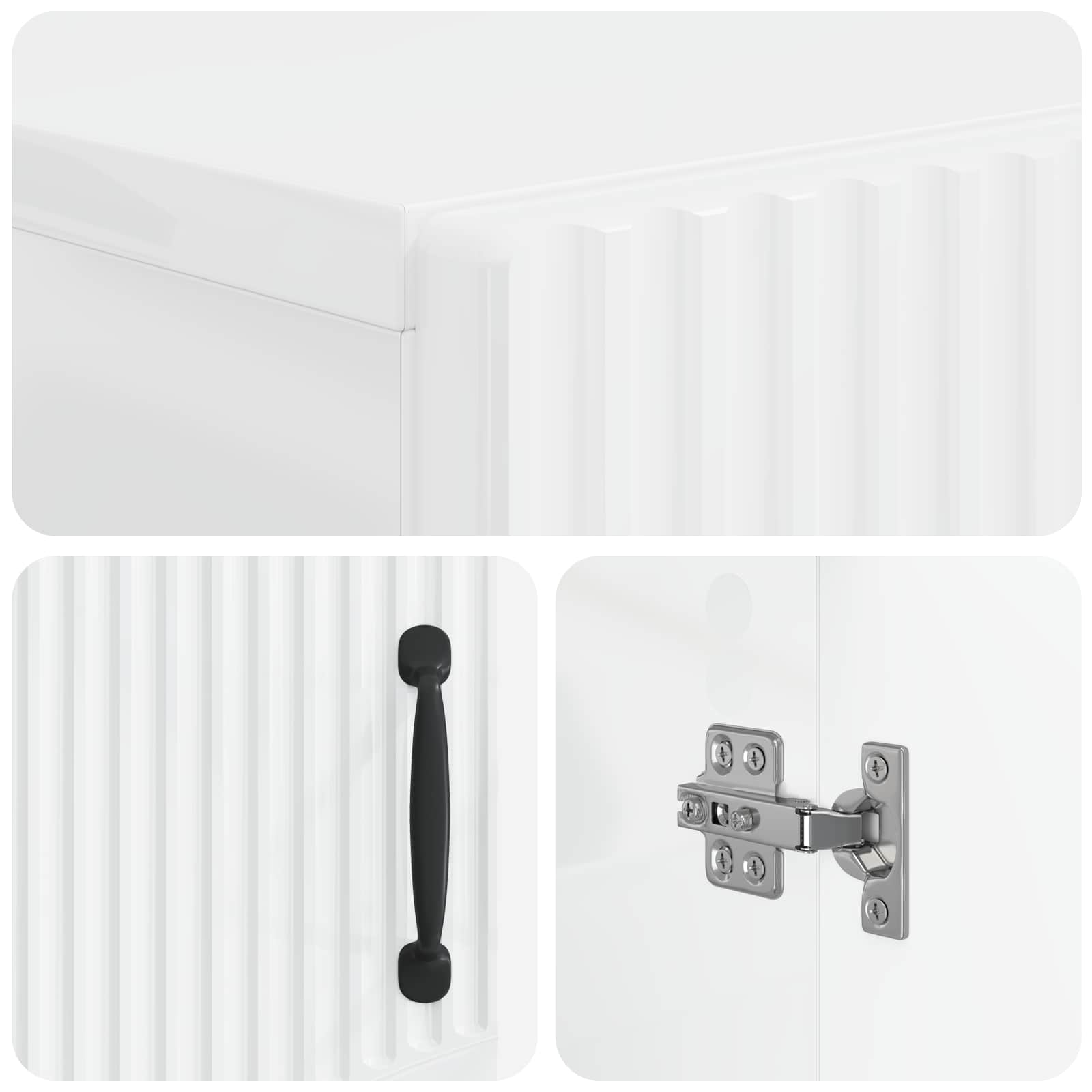 Mobile per scarpe HOORN 59,5 x 39,5 x 87 cm Bianco Lucido