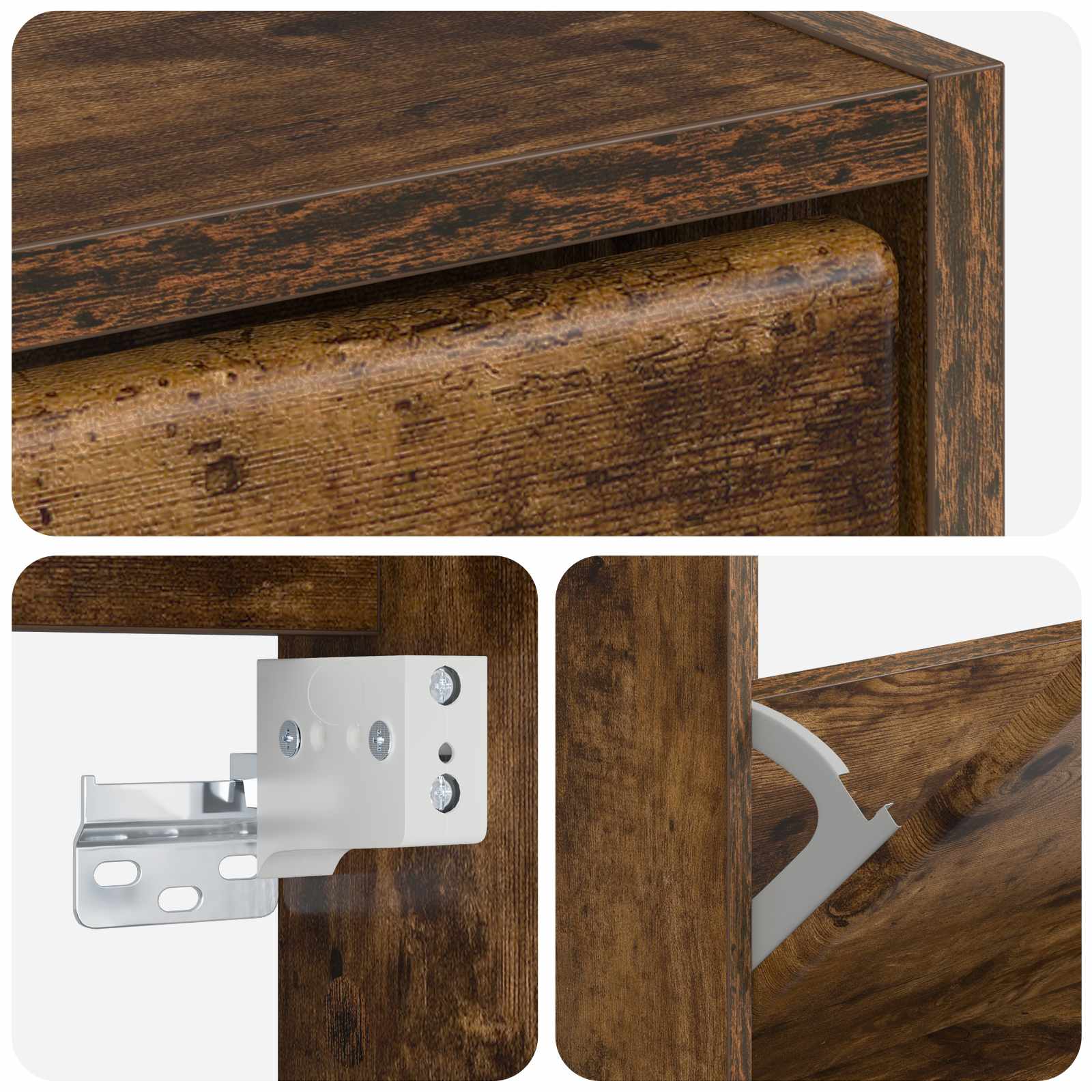 Mobiletto per Scarpe da Muro BREDA 71 x 17 x 43 cm Rovere Fumo