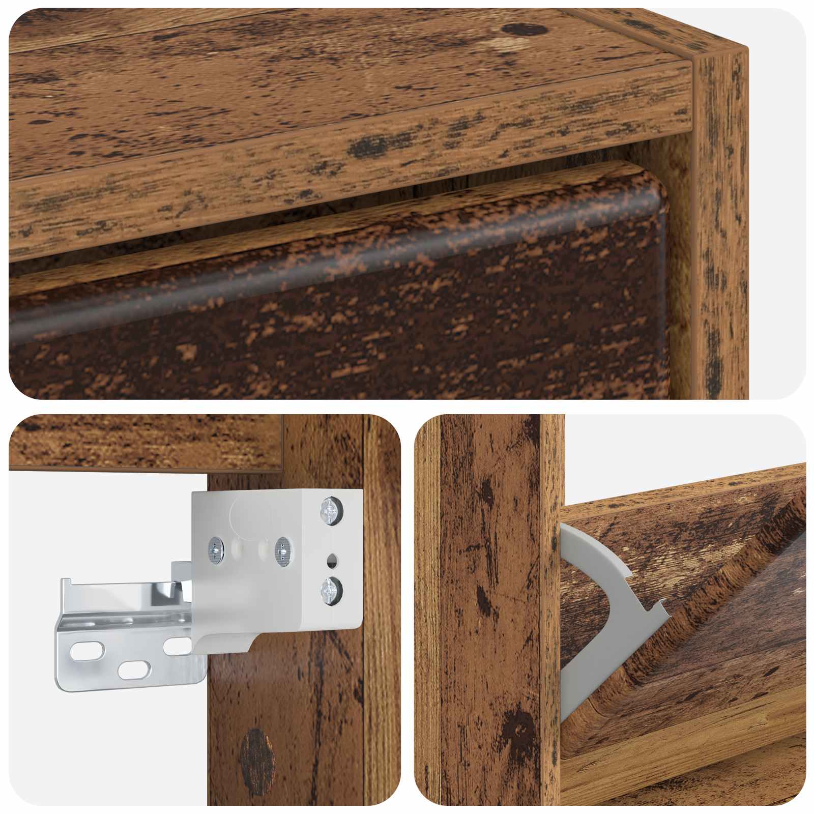 Mobiletto per Scarpe da Muro BREDA 71 x 17 x 86 cm Legno antico