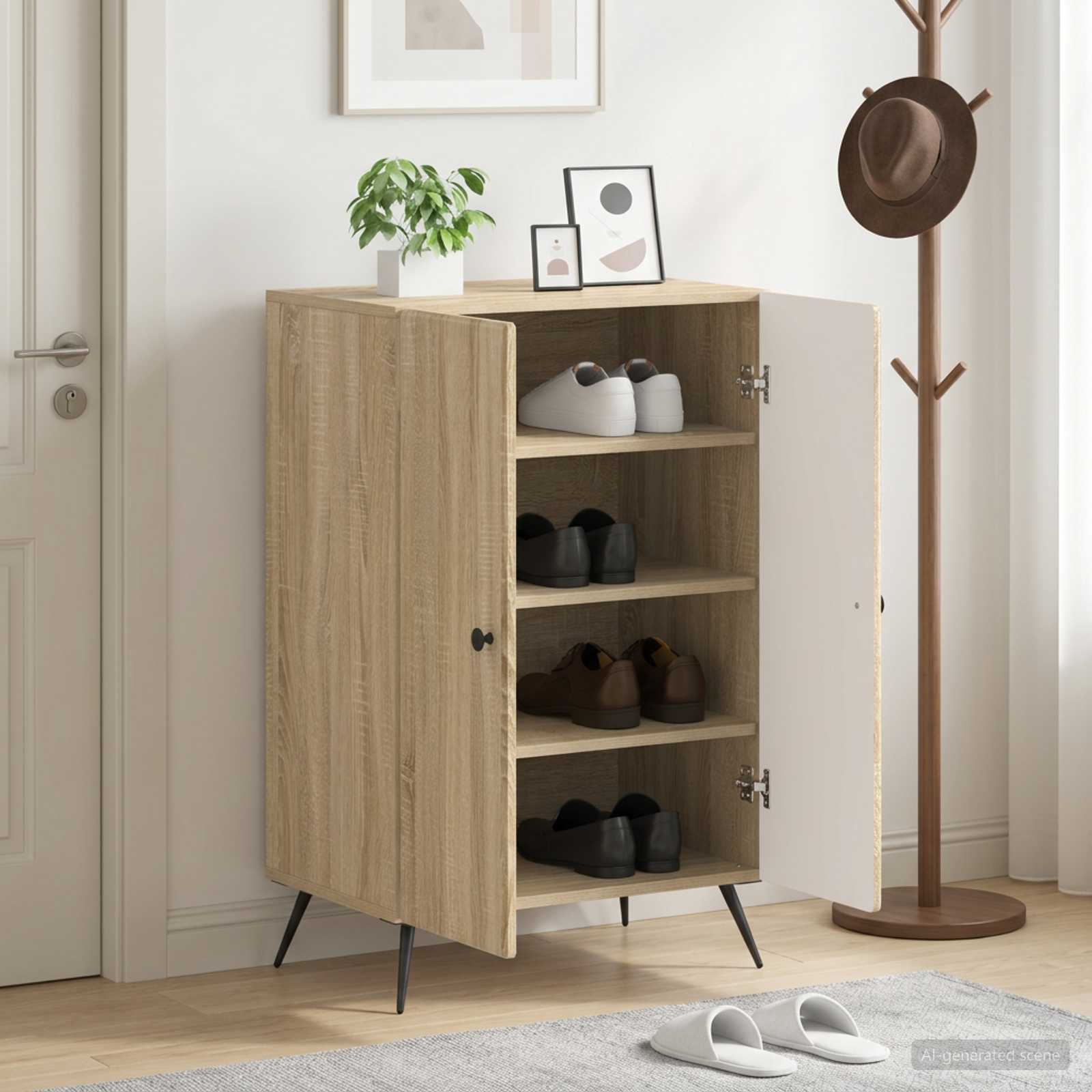 Mobile per scarpe BREDA 59,5 x 39,5 x 90 cm Rovere Sonoma