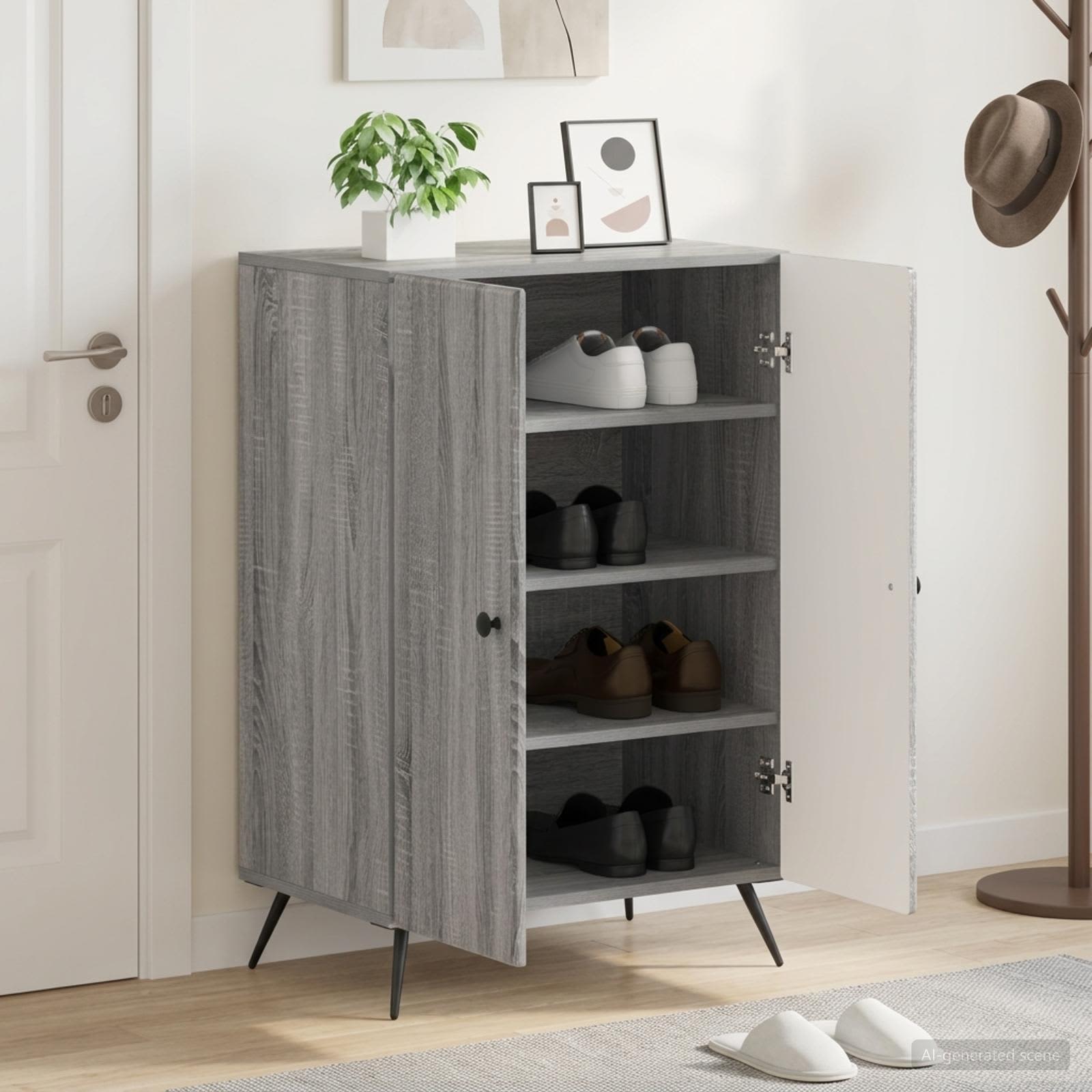 Mobile per scarpe BREDA 59,5 x 39,5 x 90 cm Sonoma grigio