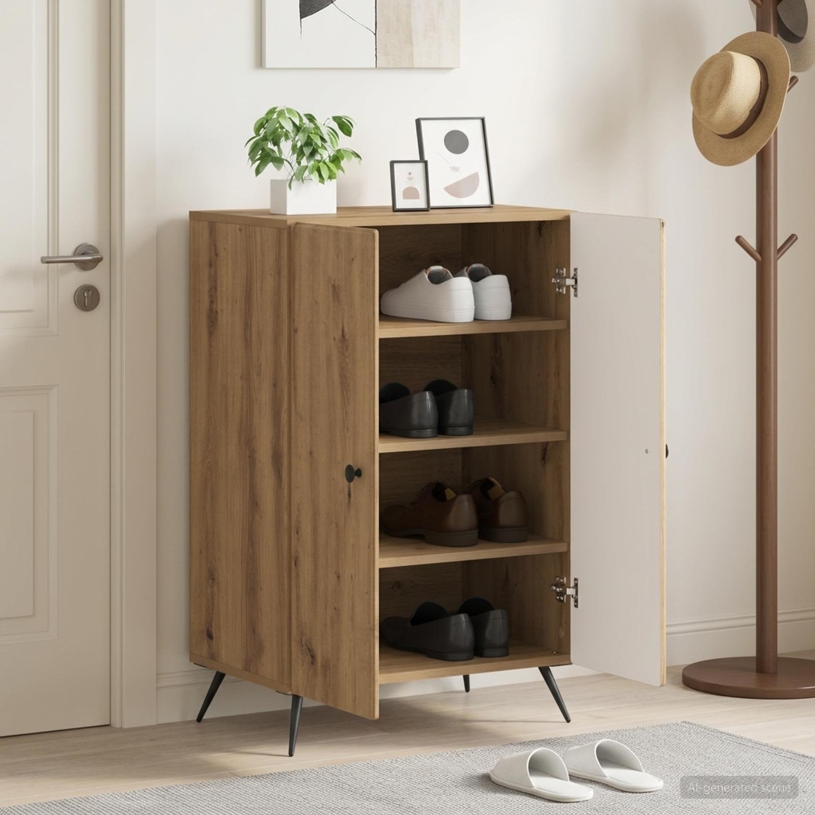 Mobile per scarpe BREDA 59,5 x 39,5 x 90 cm Rovere Artigianale
