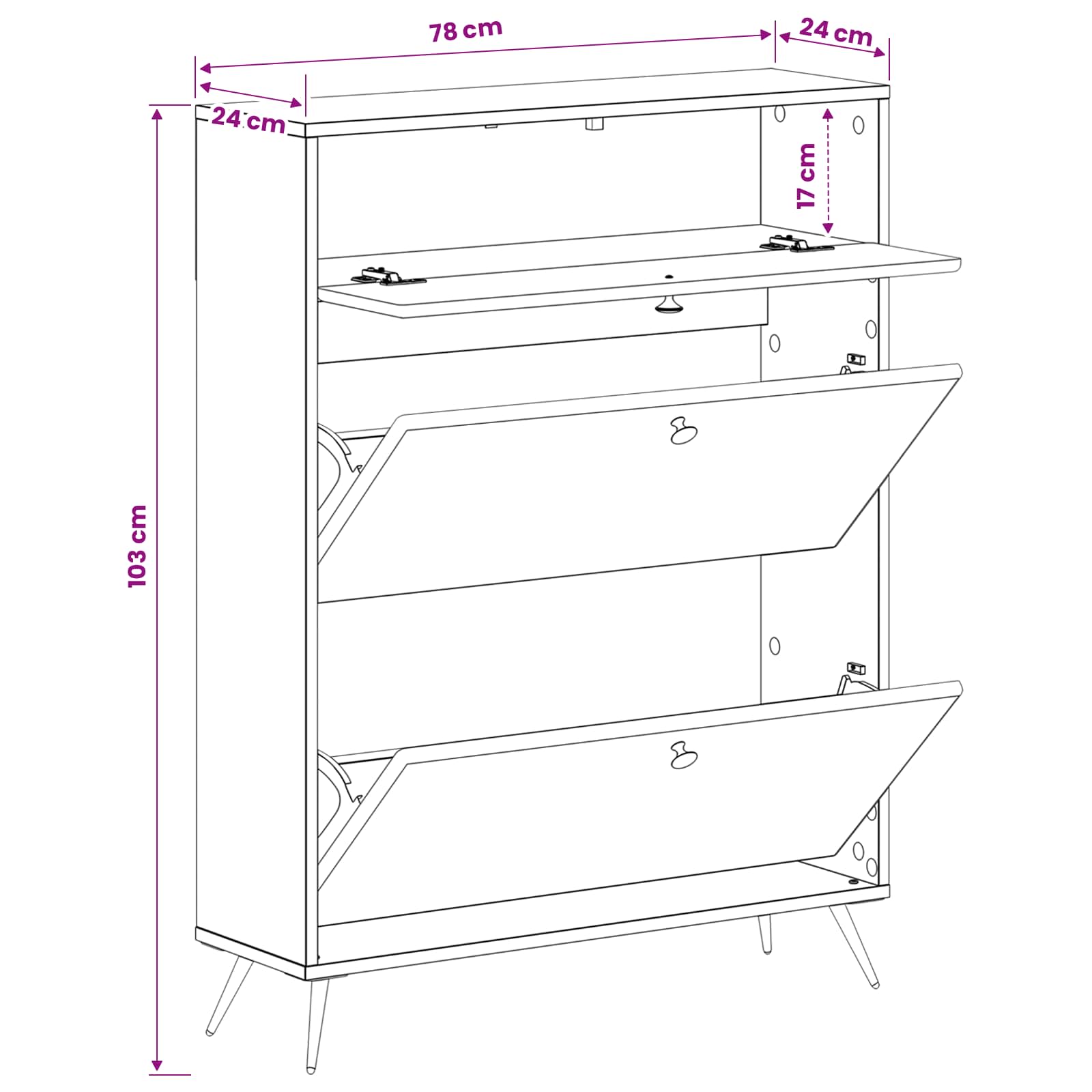 Mobile per scarpe BREDA 78 x 24 x 103 cm Legno ingegnerizzato