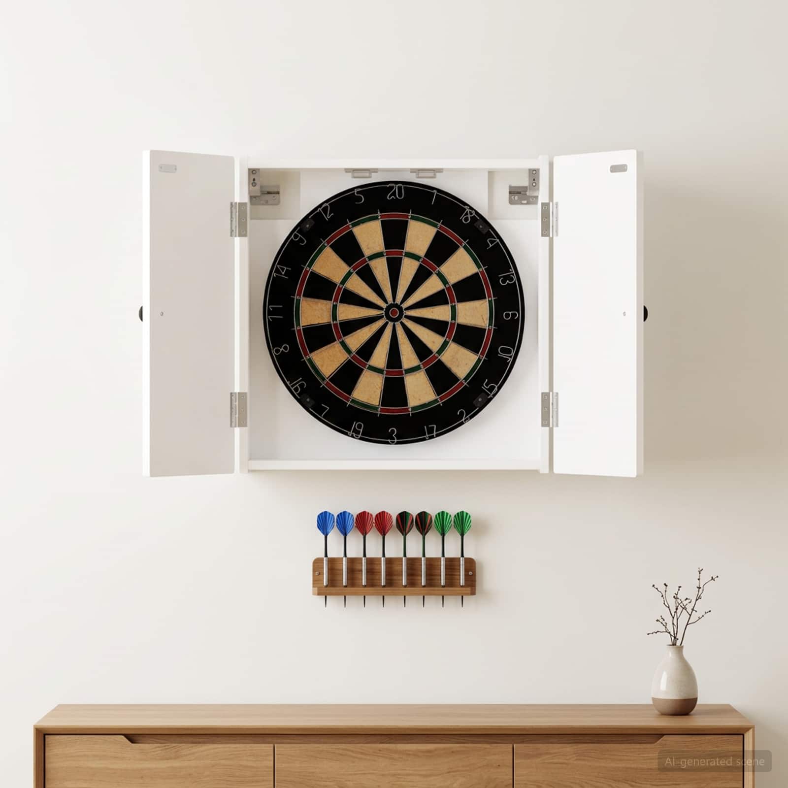 Armadio per Dartboard BREDA Bianco Lucido 52,5 x 10,5 x 53,5 cm