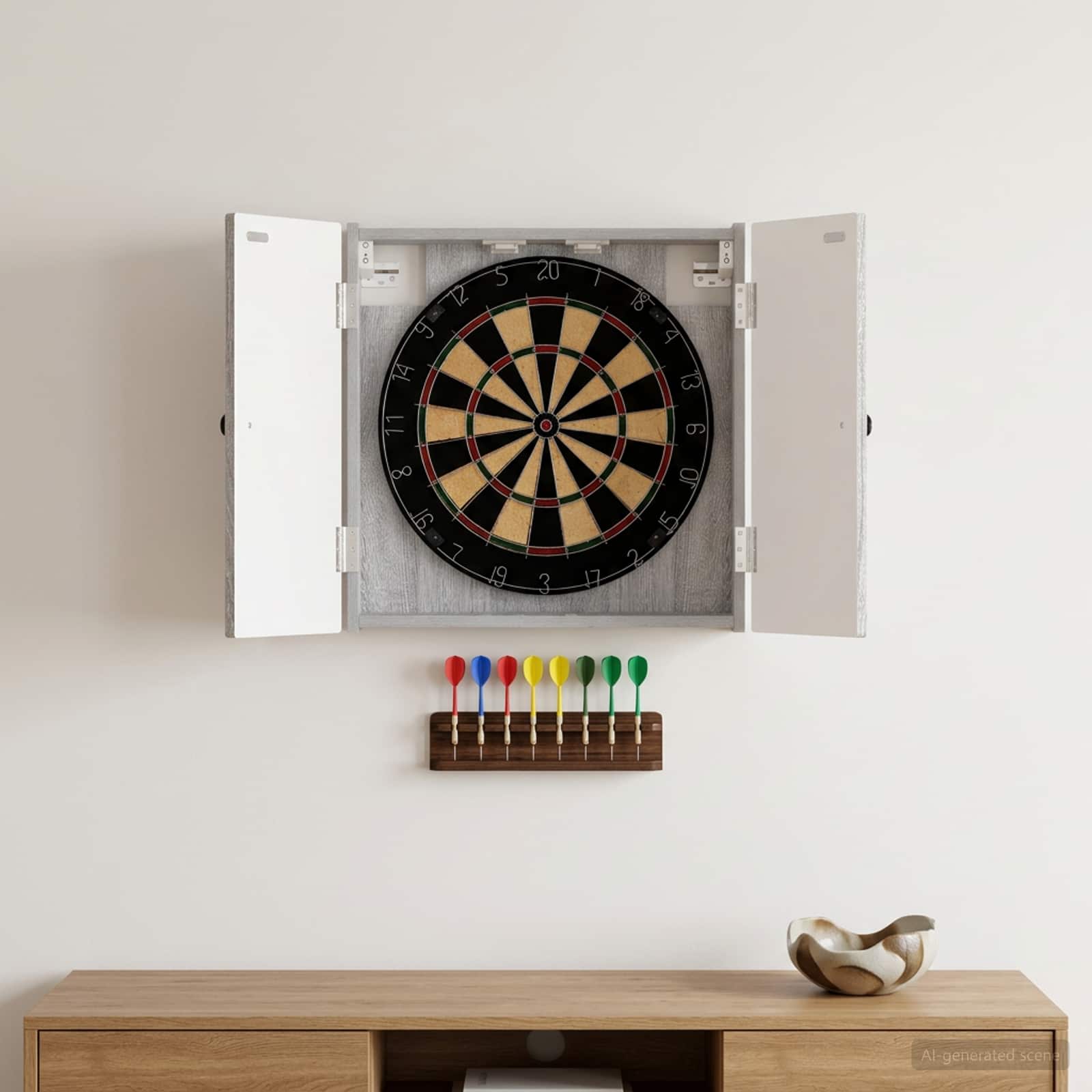 Armadio per Dartboard BREDA Sonoma grigio 52,5 x 10,5 x 53,5 cm