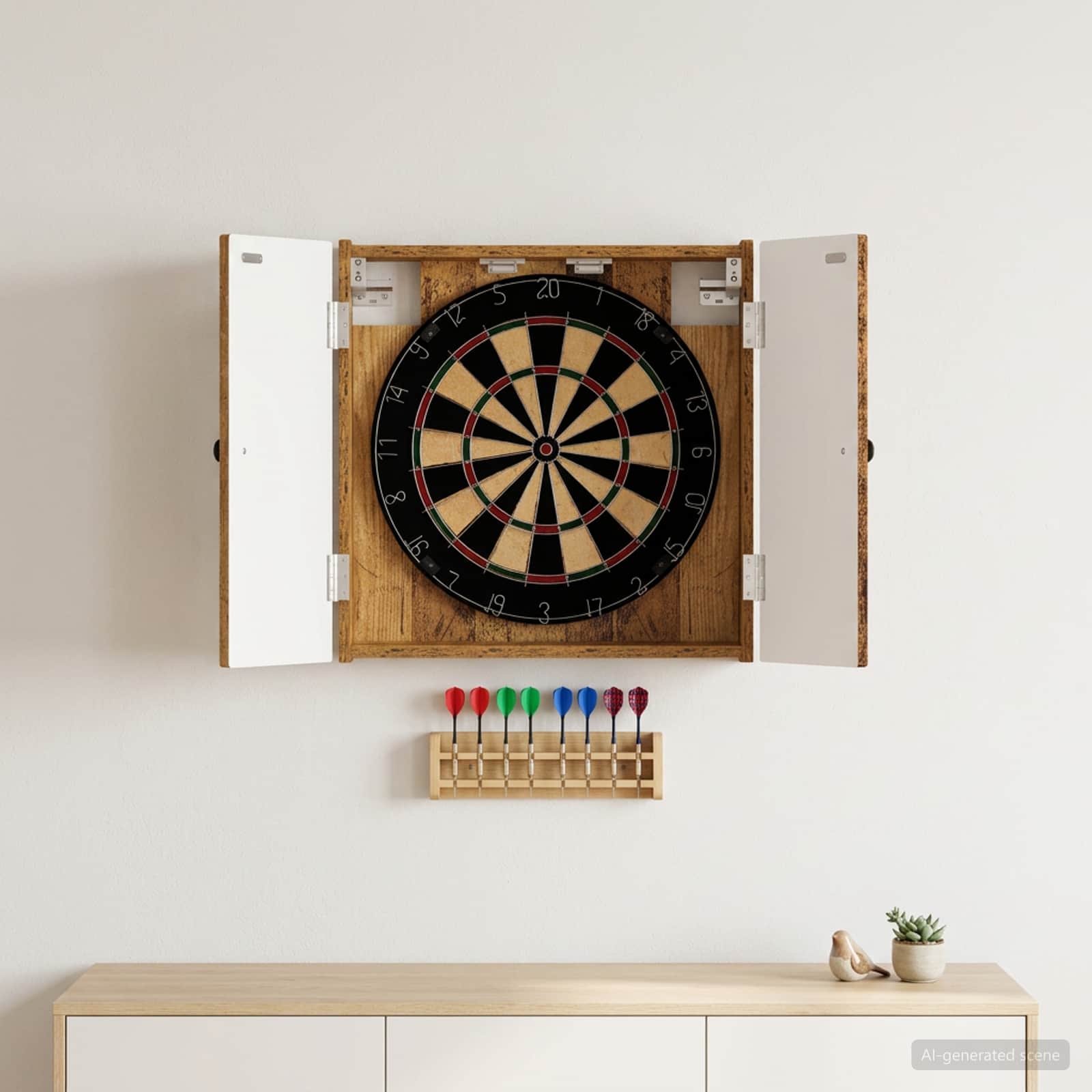 Armadio per Dartboard BREDA Legno antico 52,5 x 10,5 x 53,5 cm