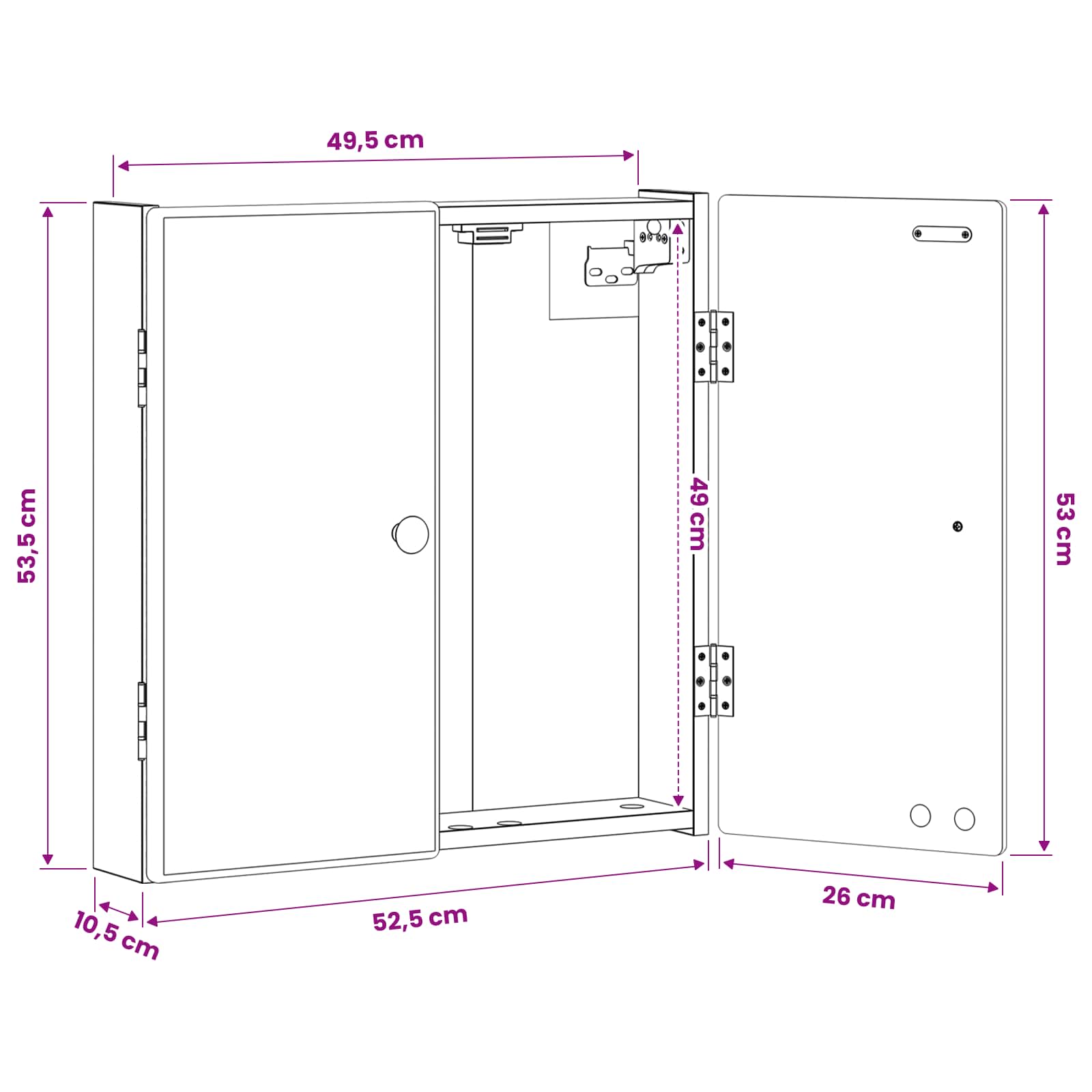 Armadio per Dartboard BREDA Legno antico 52,5 x 10,5 x 53,5 cm