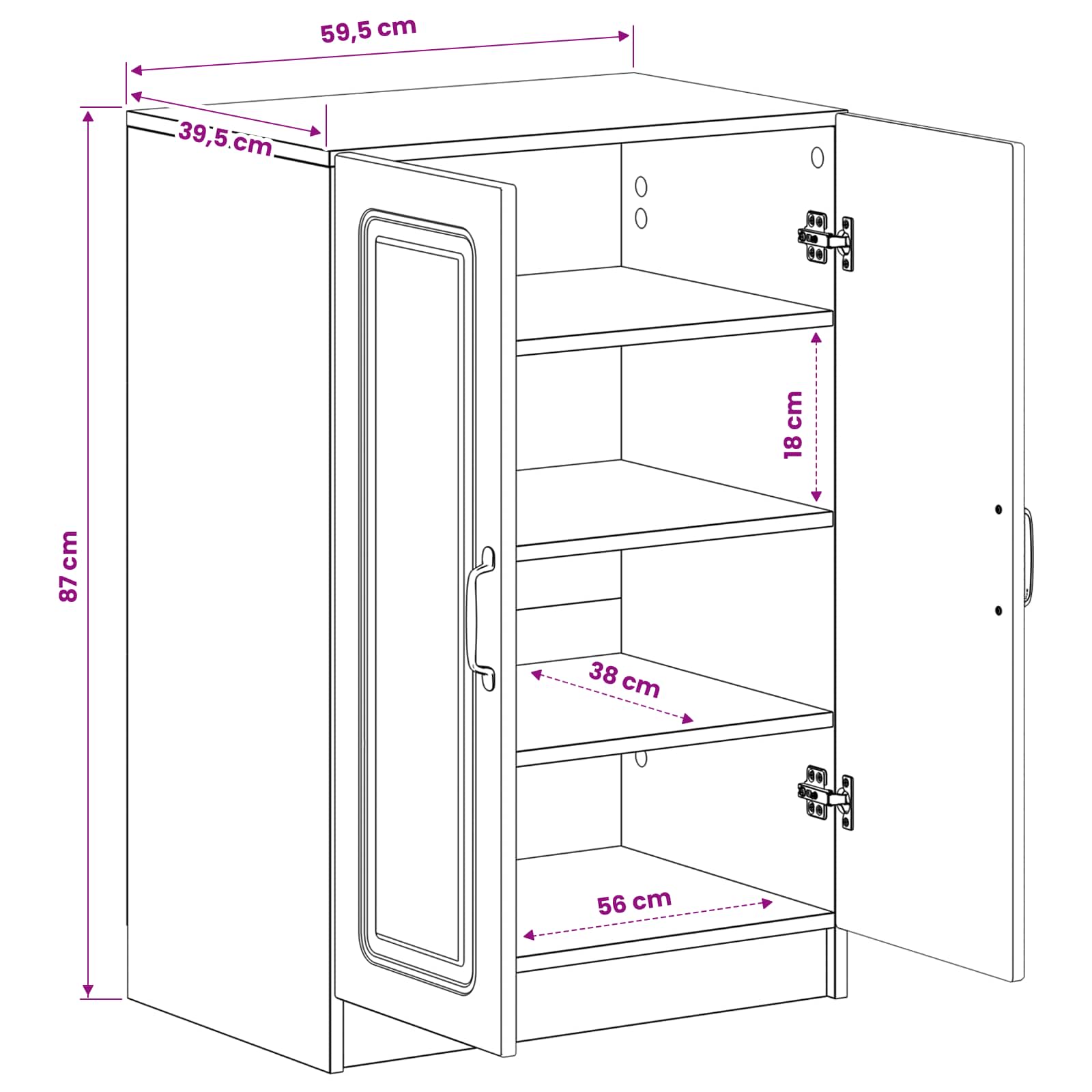 Mobile per scarpe UTRECHT 59,5 x 39,5 x 87 cm Grigio Cemento