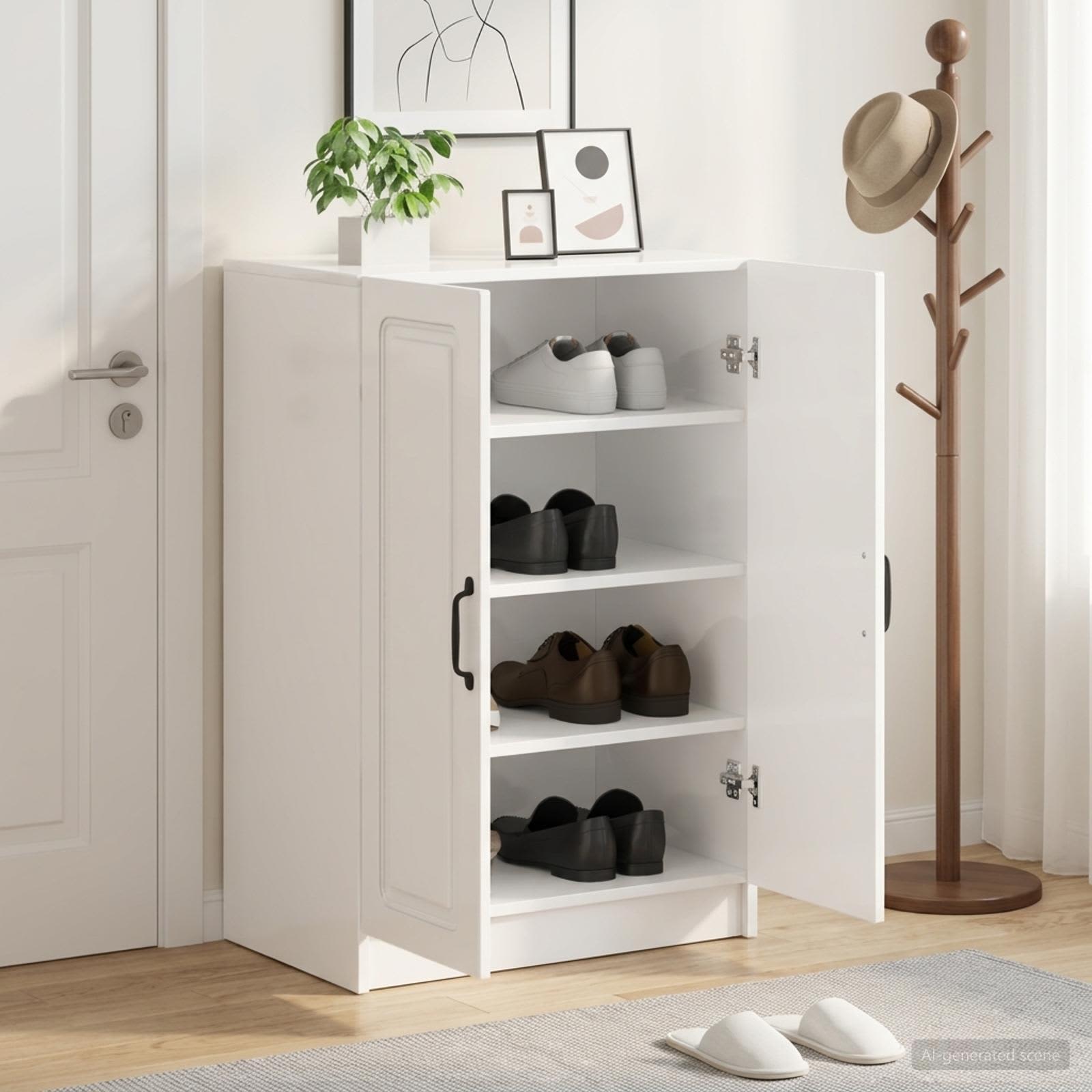 Mobile per scarpe UTRECHT 59,5 x 39,5 x 87 cm Bianco Lucido