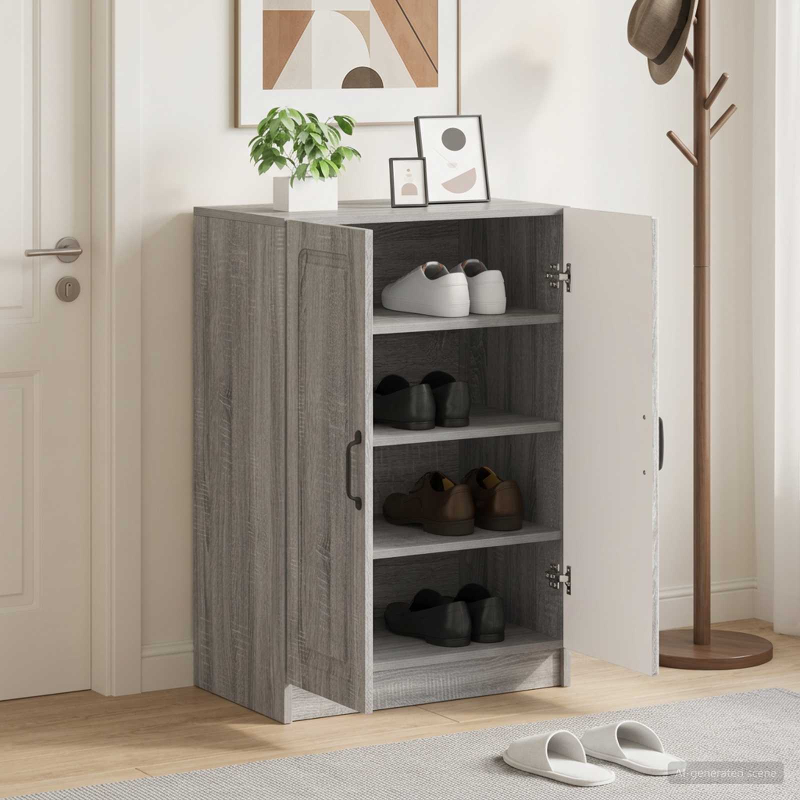 Mobile per scarpe UTRECHT 59,5 x 39,5 x 87 cm Sonoma grigio