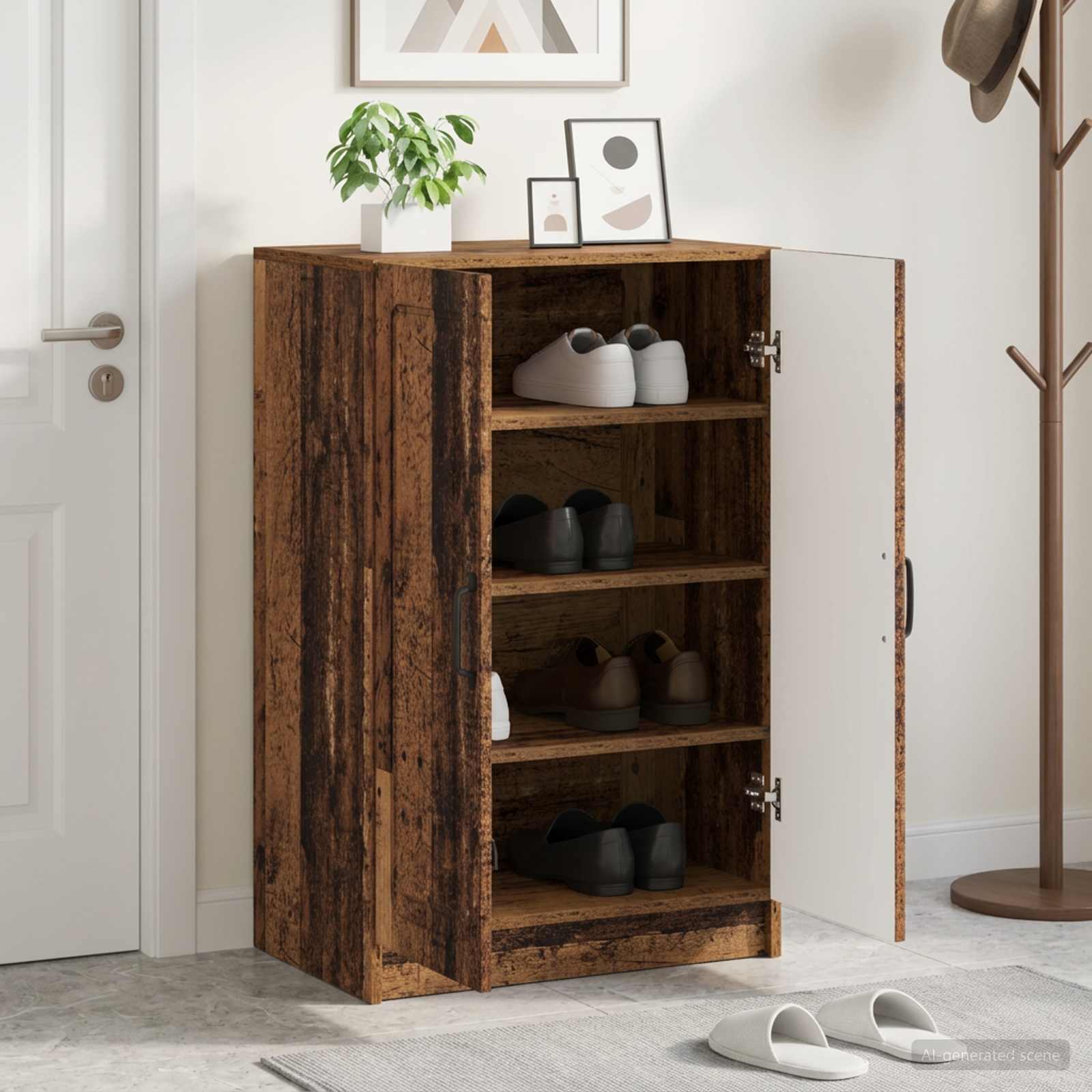 Mobile per scarpe UTRECHT 59,5 x 39,5 x 87 cm Legno antico