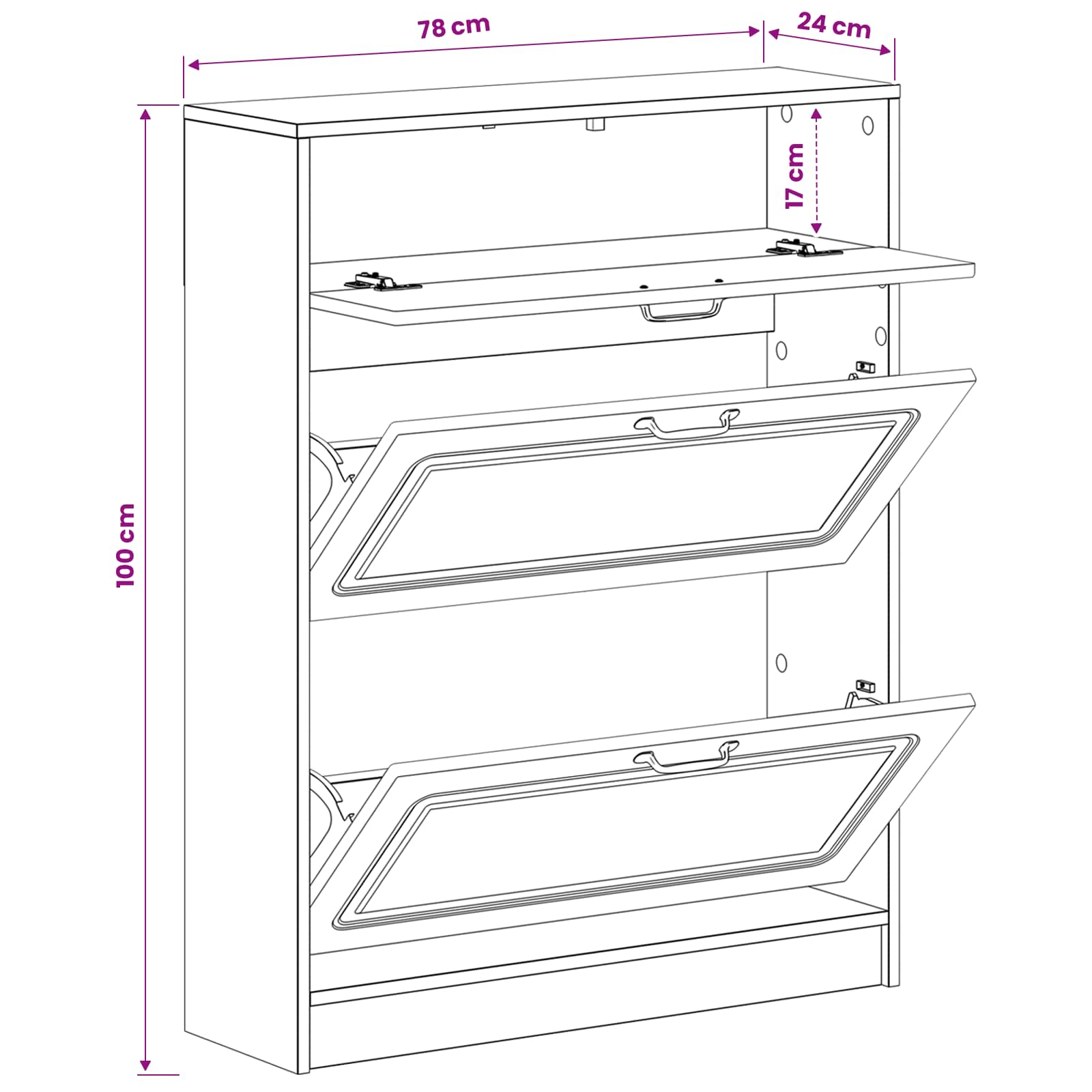 Mobile per scarpe UTRECHT 78 x 24 x 100 cm Legno ingegnerizzato