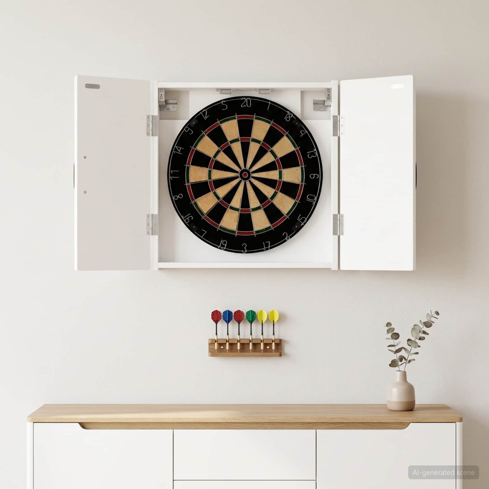 Armadio per Dartboard UTRECHT Bianco 52,5 x 10,5 x 53,5 cm