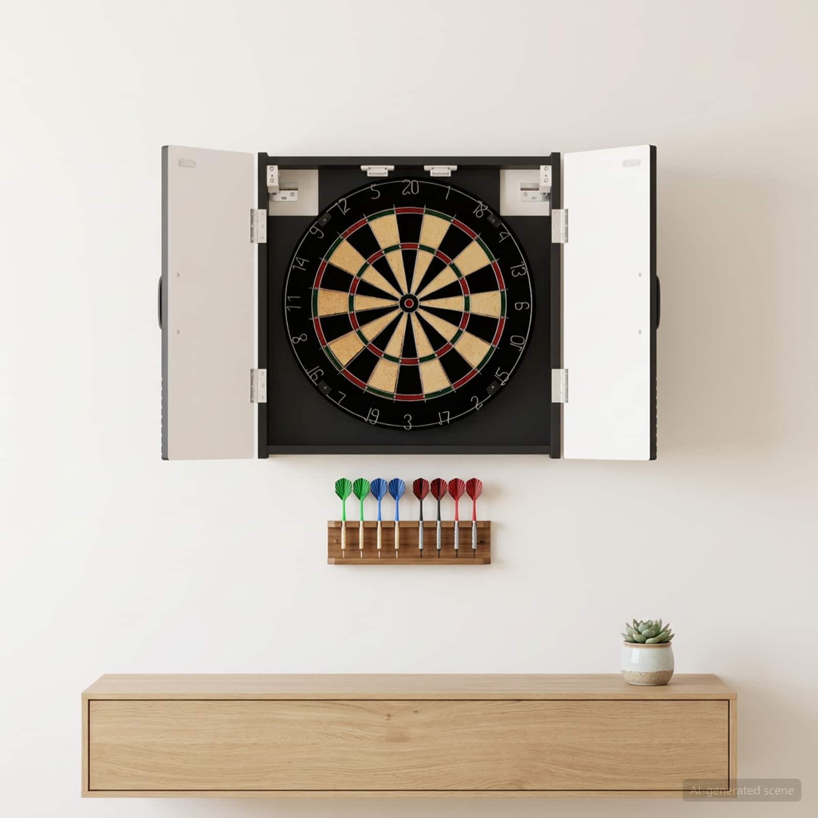 Armadio per Dartboard UTRECHT Nero 52,5 x 10,5 x 53,5 cm