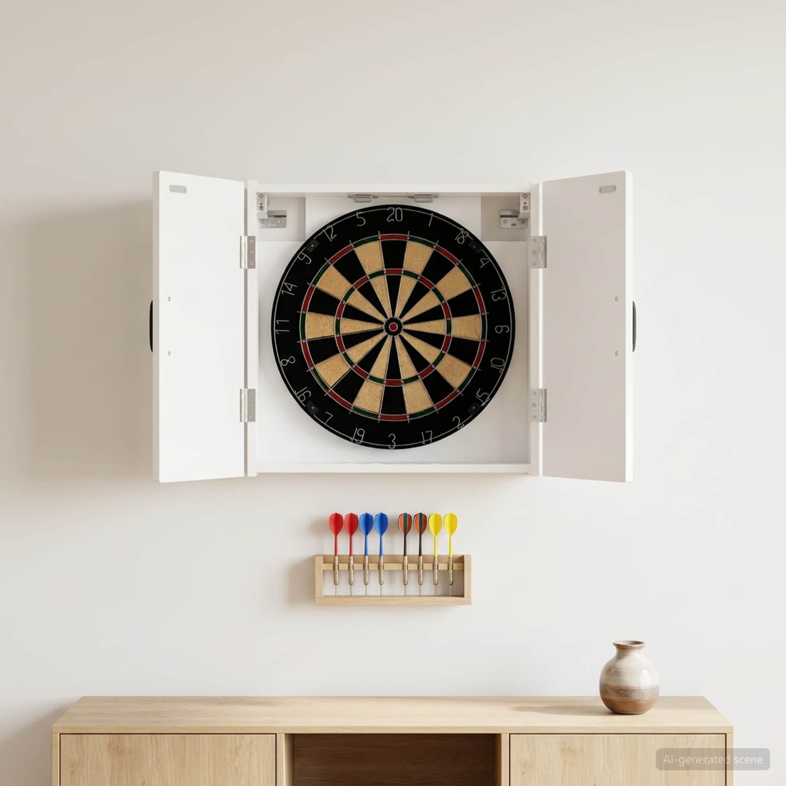 Armadio per Dartboard UTRECHT Bianco Lucido