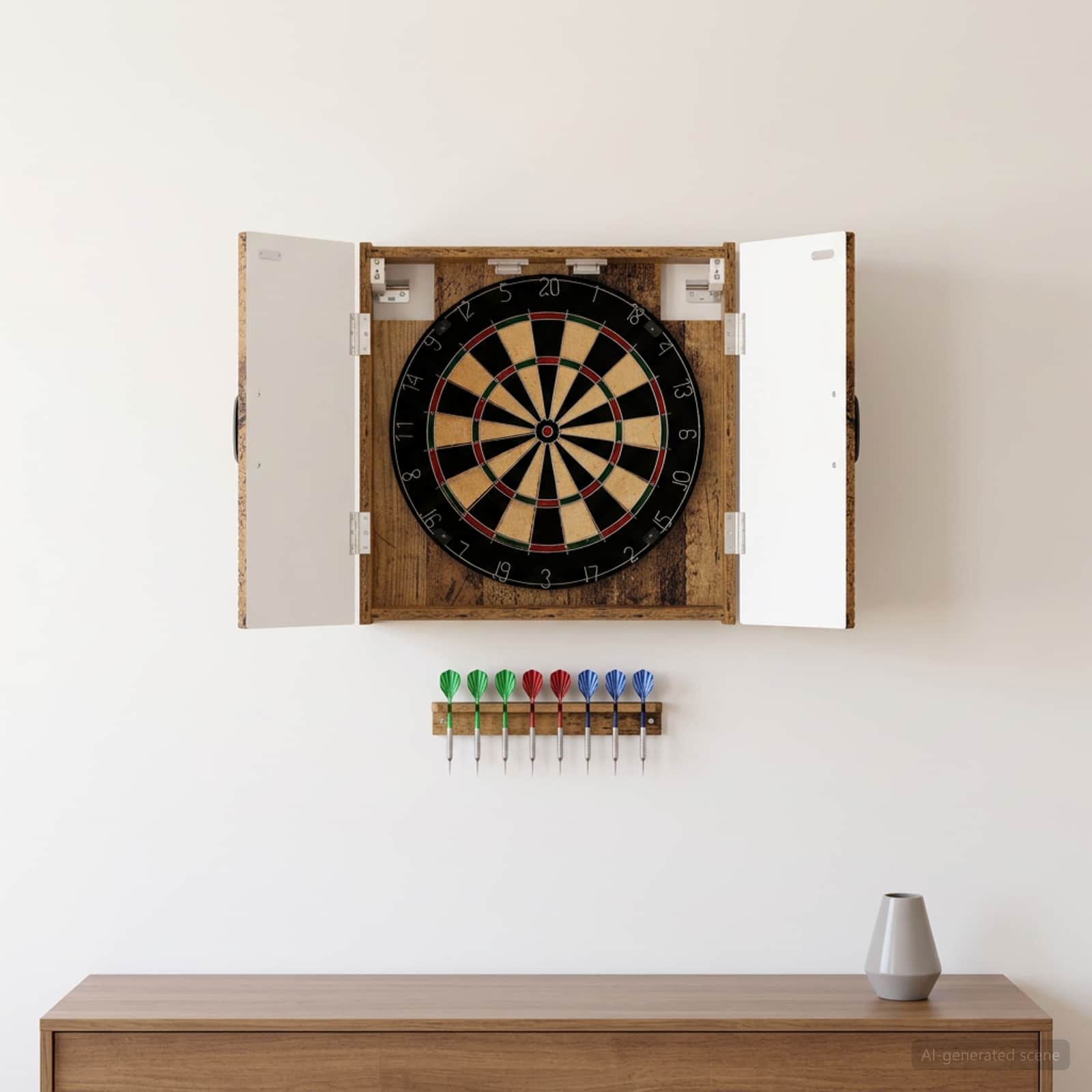 Armadio per Dartboard UTRECHT Legno antico Legno ingegnerizzato