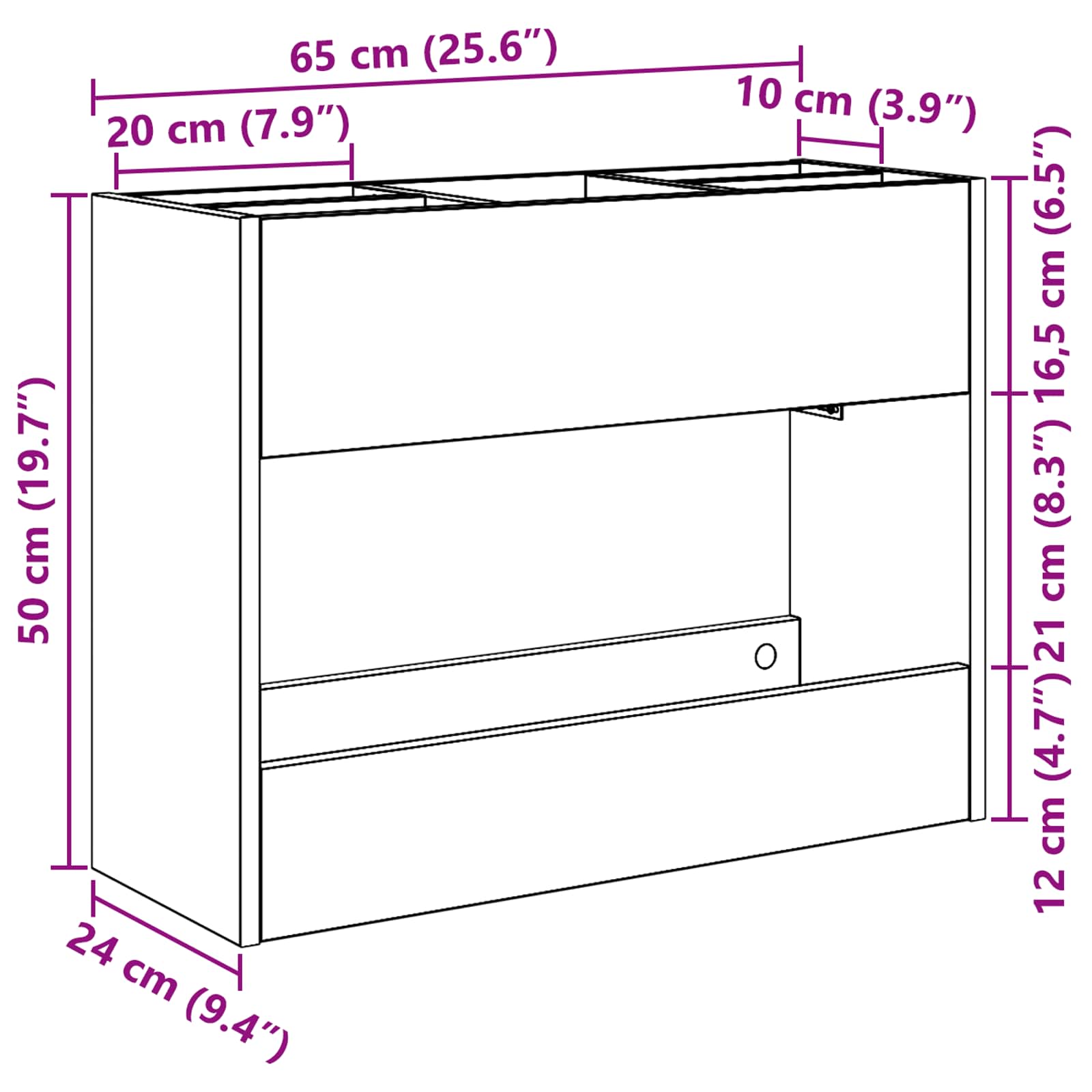 Supporto per Ombrellone Rovere fumé 65 x 24 x 50 cm