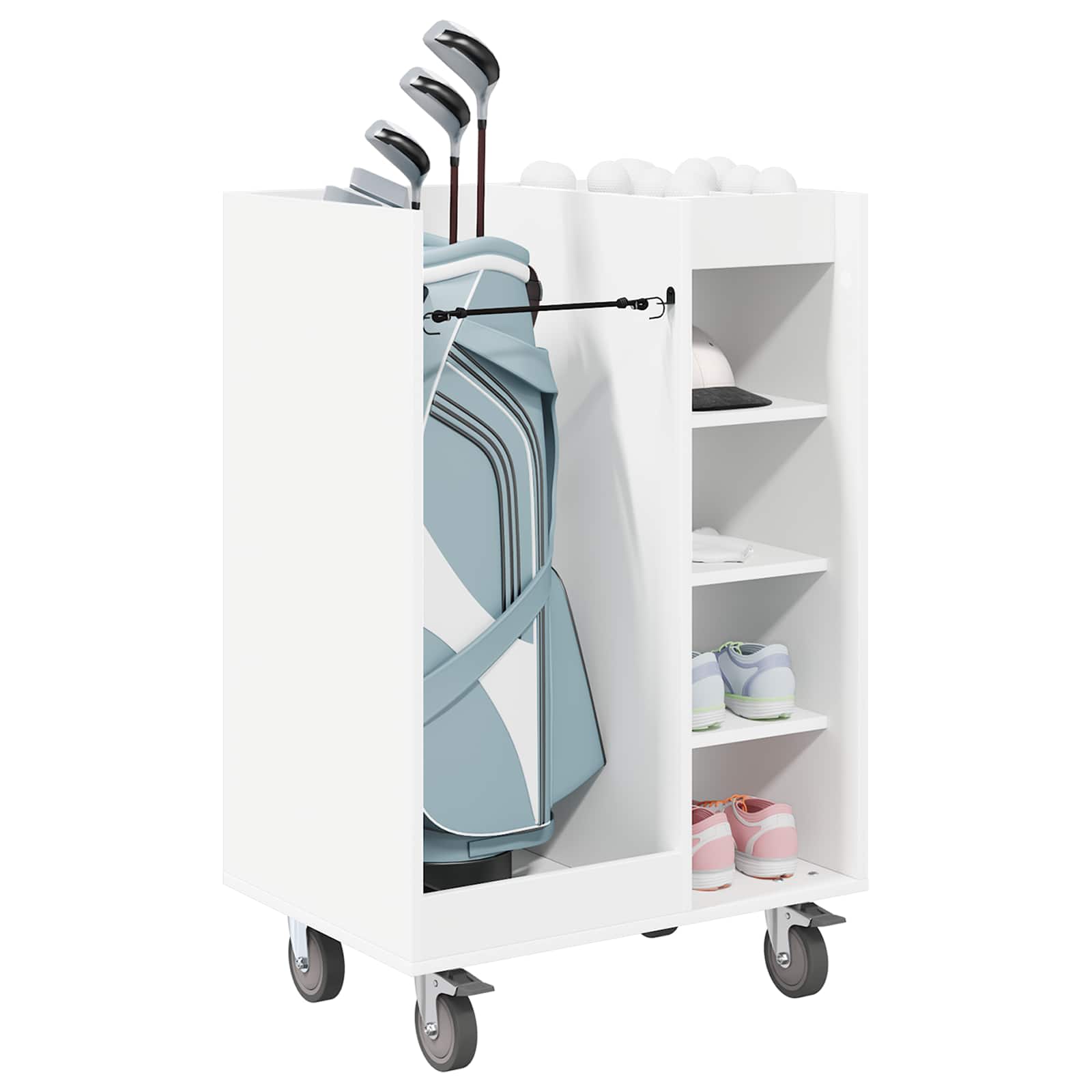 Armadio per Golf con ruota Tinta unita Bianco 65 x 45 x 98 cm