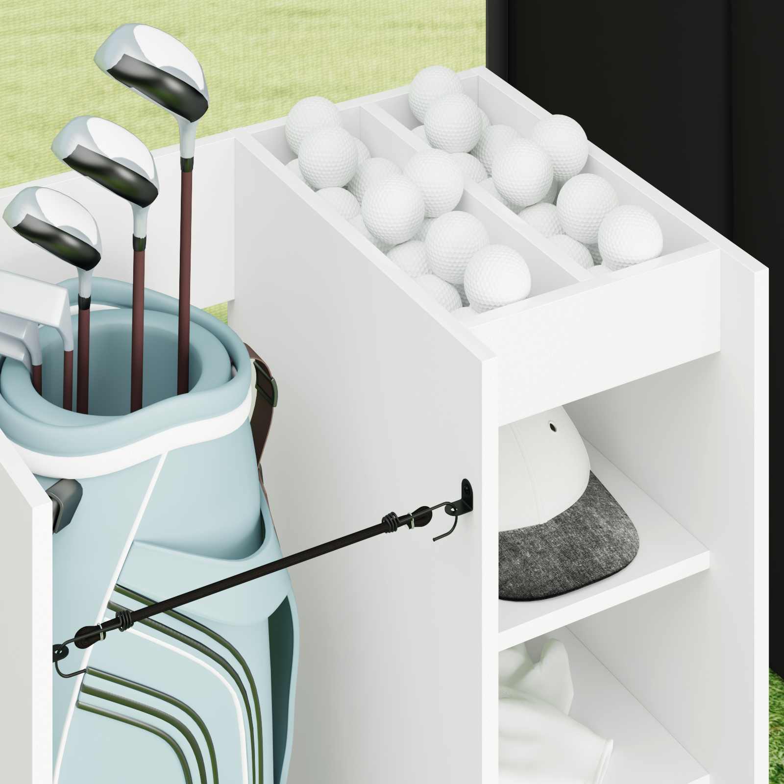 Armadio per Golf con ruota Tinta unita Bianco 65 x 45 x 98 cm