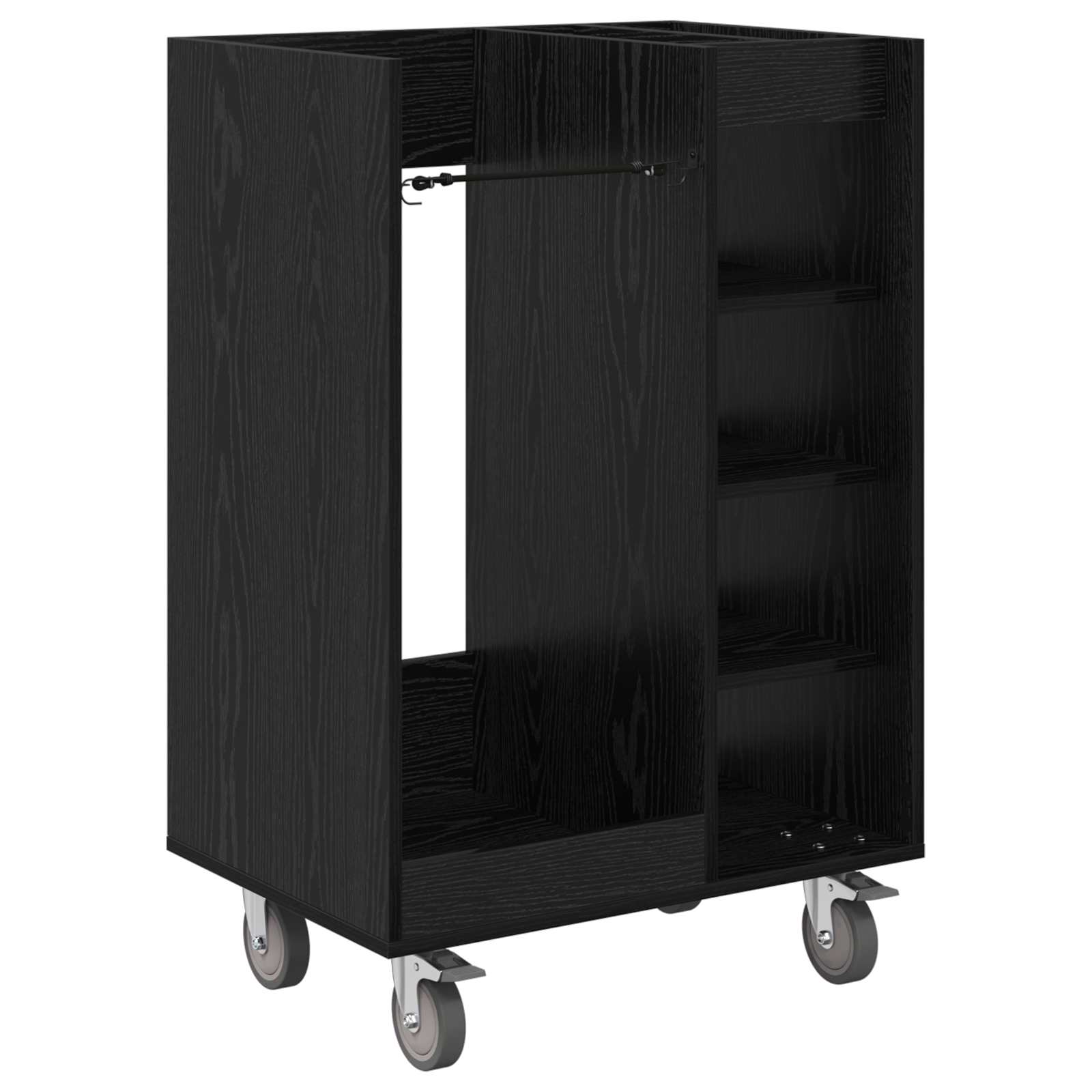 Armadio per Golf con ruota Rovere Nero 65 x 45 x 98 cm
