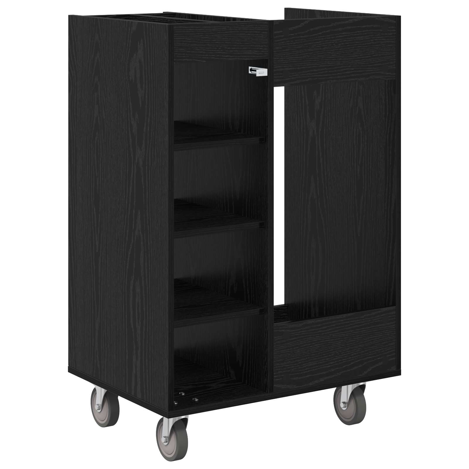 Armadio per Golf con ruota Rovere Nero 65 x 45 x 98 cm