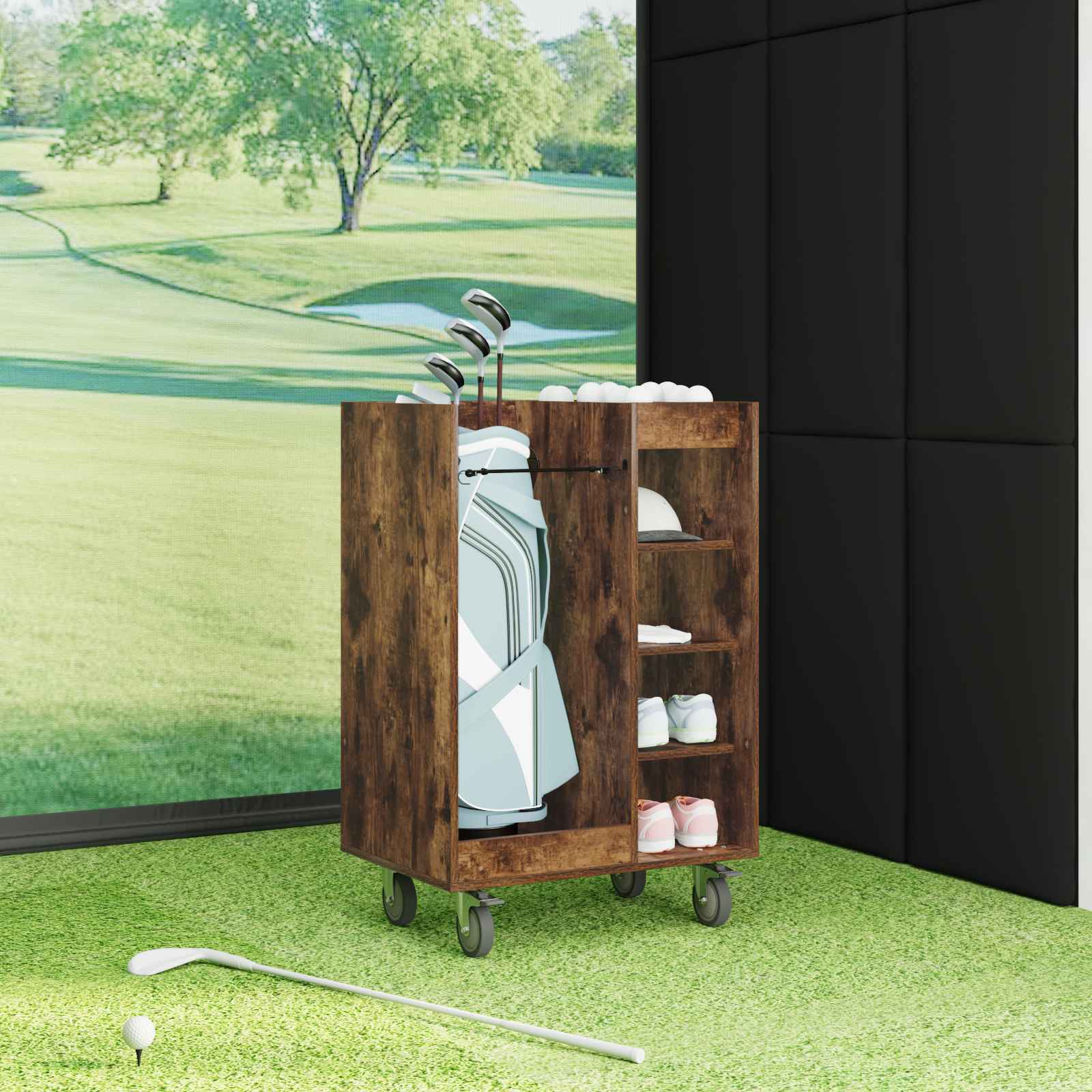 Armadio per Golf con ruota Rovere Fumo 65 x 45 x 98 cm