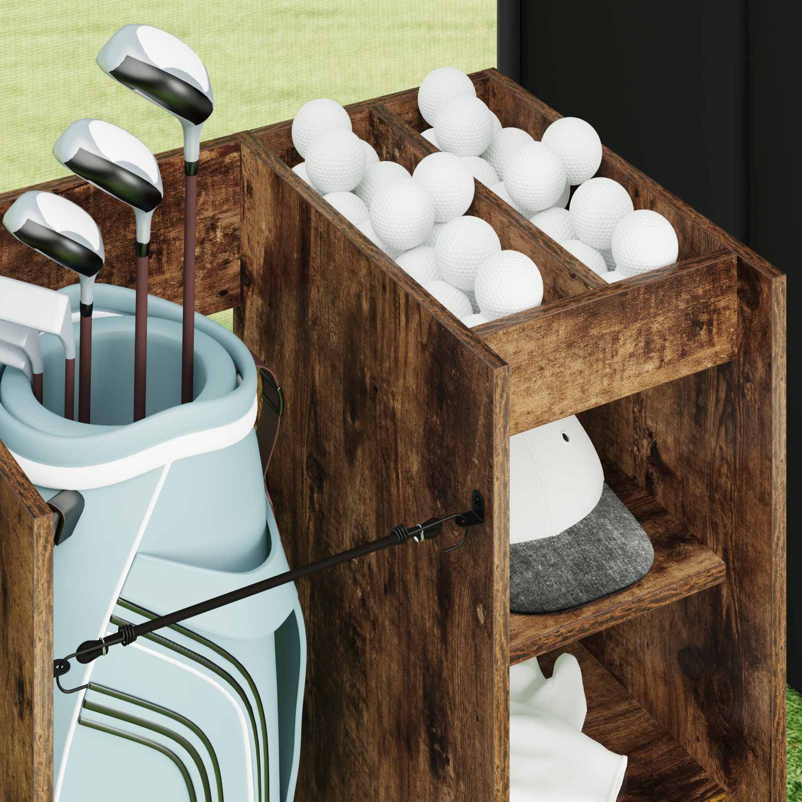 Armadio per Golf con ruota Rovere Fumo 65 x 45 x 98 cm