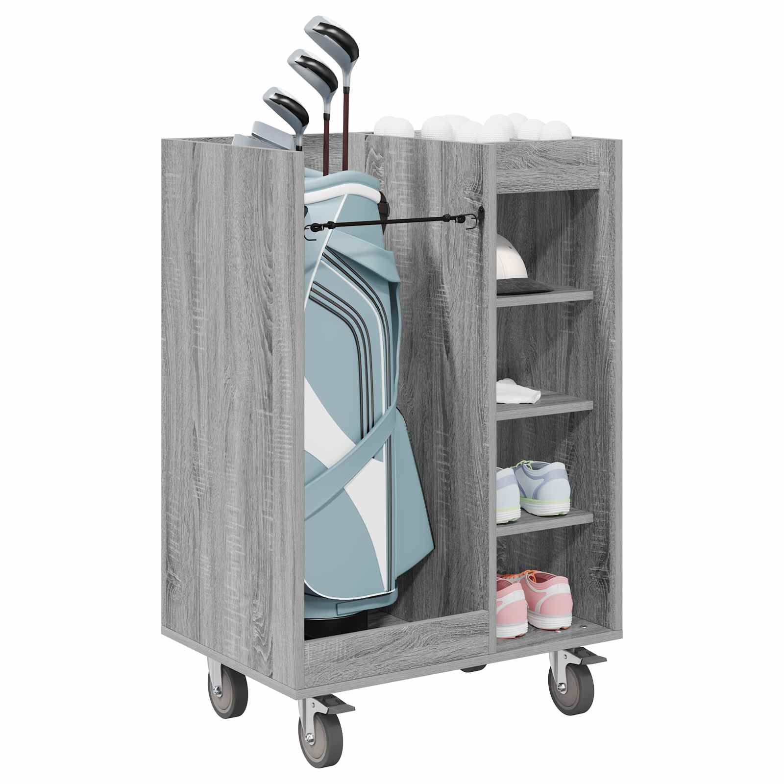 Armadio per Golf con ruota Grigio Sonoma 65 x 45 x 98 cm