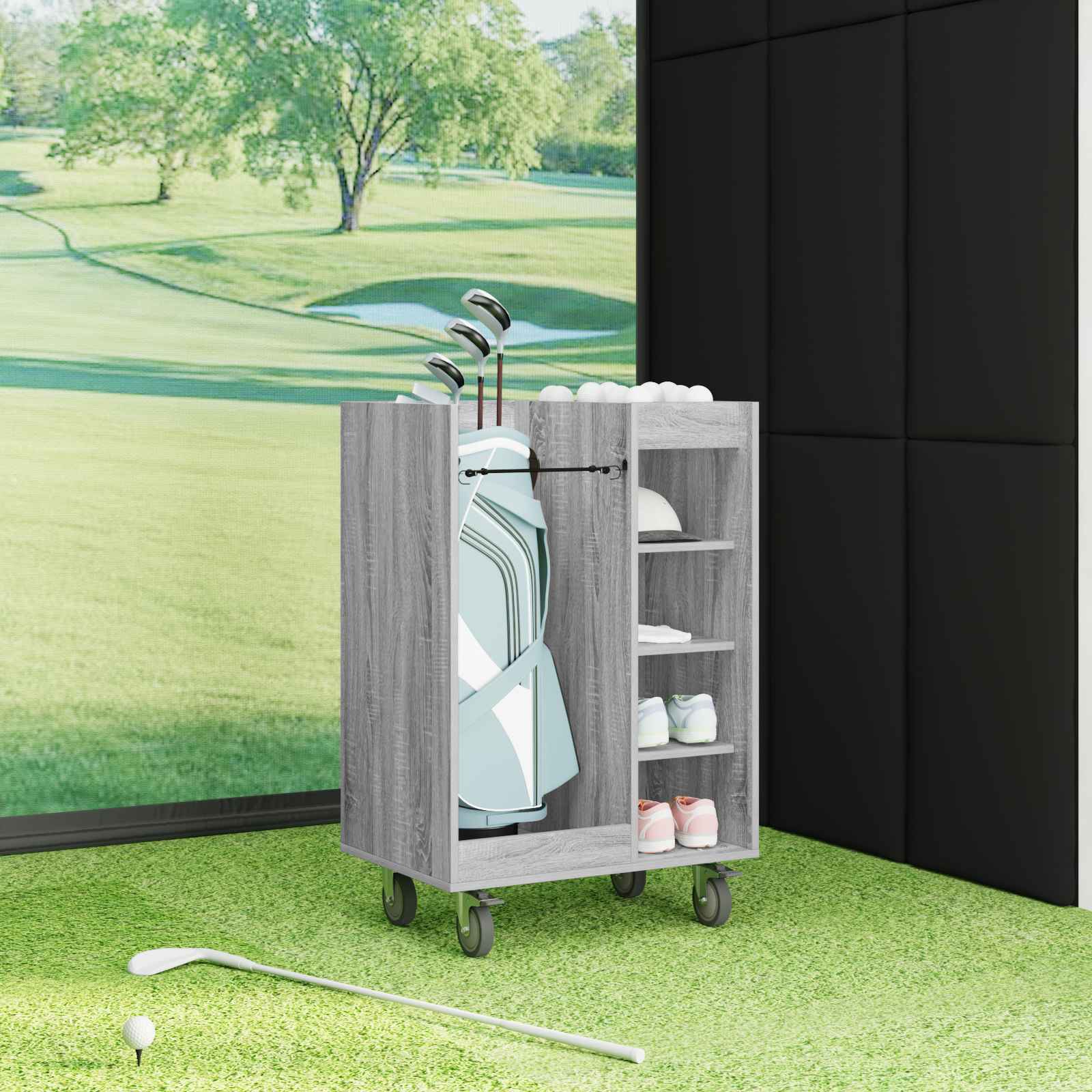 Armadio per Golf con ruota Grigio Sonoma 65 x 45 x 98 cm