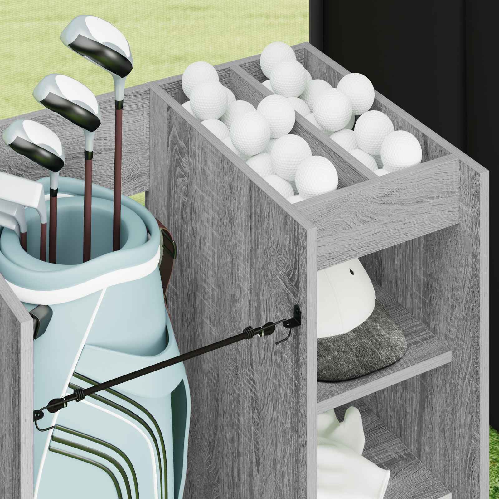 Armadio per Golf con ruota Grigio Sonoma 65 x 45 x 98 cm