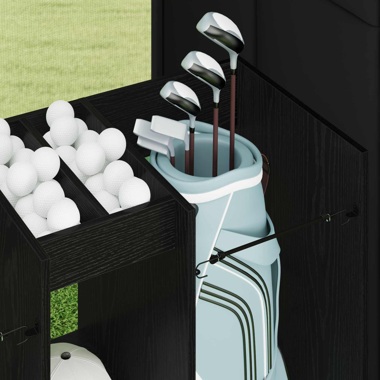 Armadio per Golf Tinta unita Rovere Nero 102 x 45 x 85,5 cm