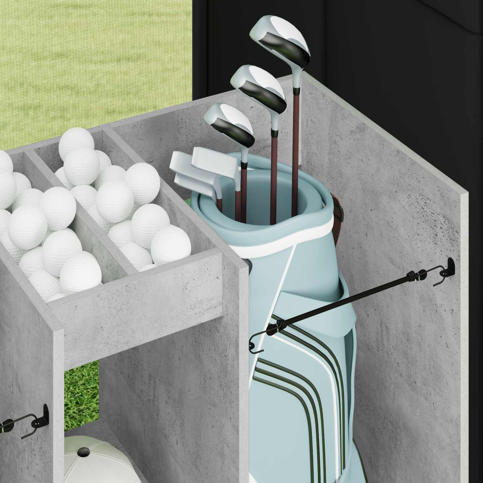 Armadio per Golf Tinta unita Grigio cemento 102 x 45 x 85,5 cm