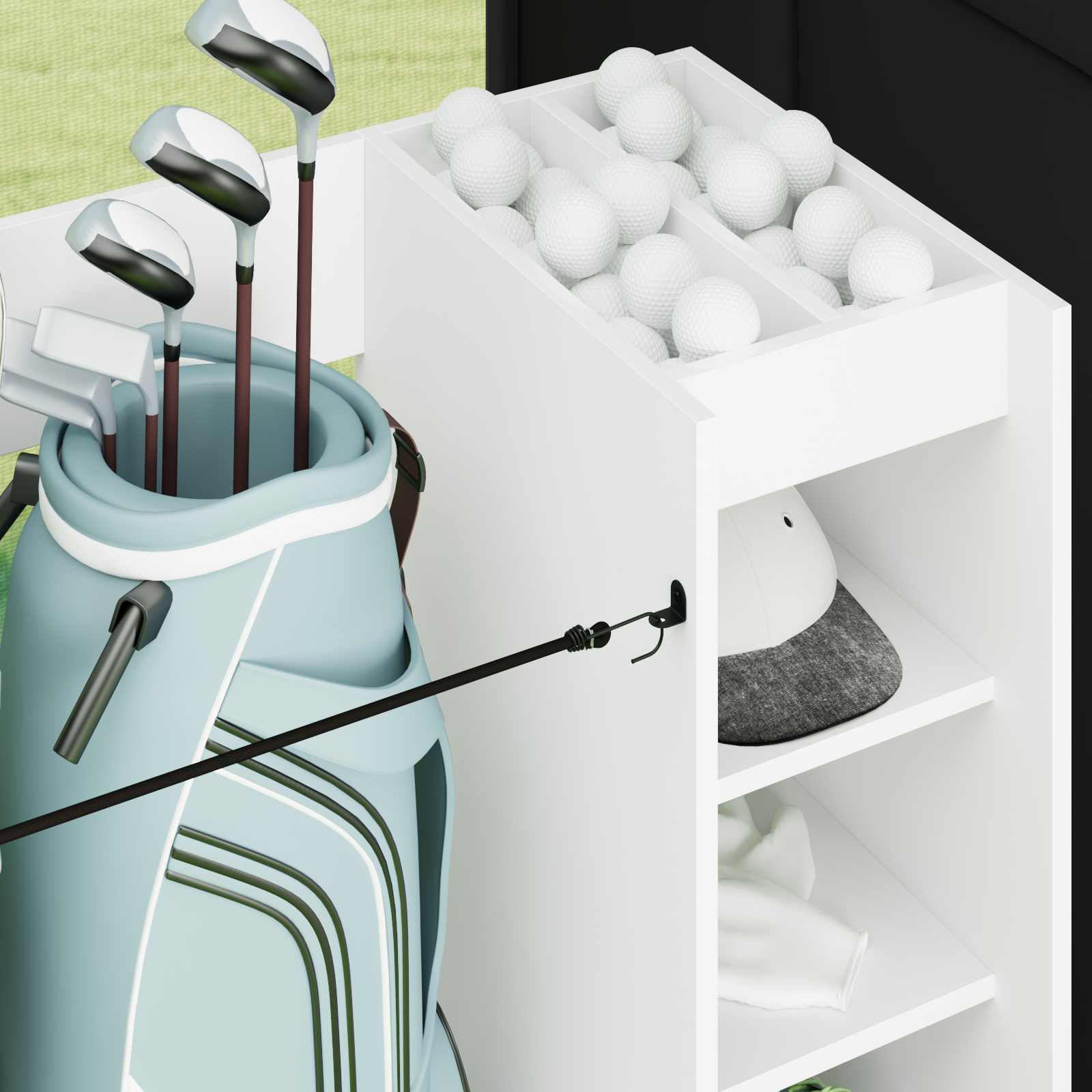 Armadio per Golf con ruota Tinta unita Bianco 90 x 45 x 98 cm
