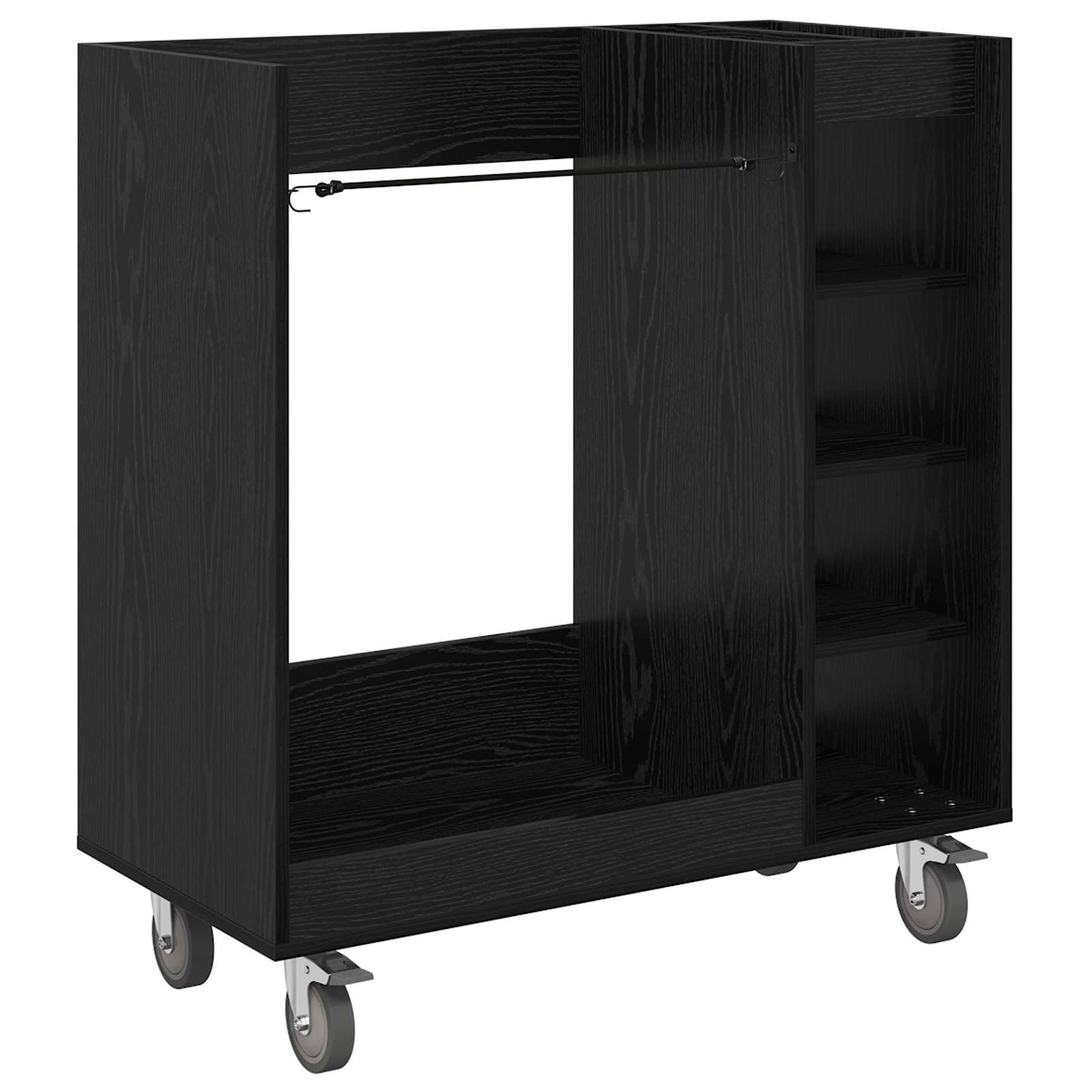 Armadio per Golf con ruota Rovere Nero 90 x 45 x 98 cm