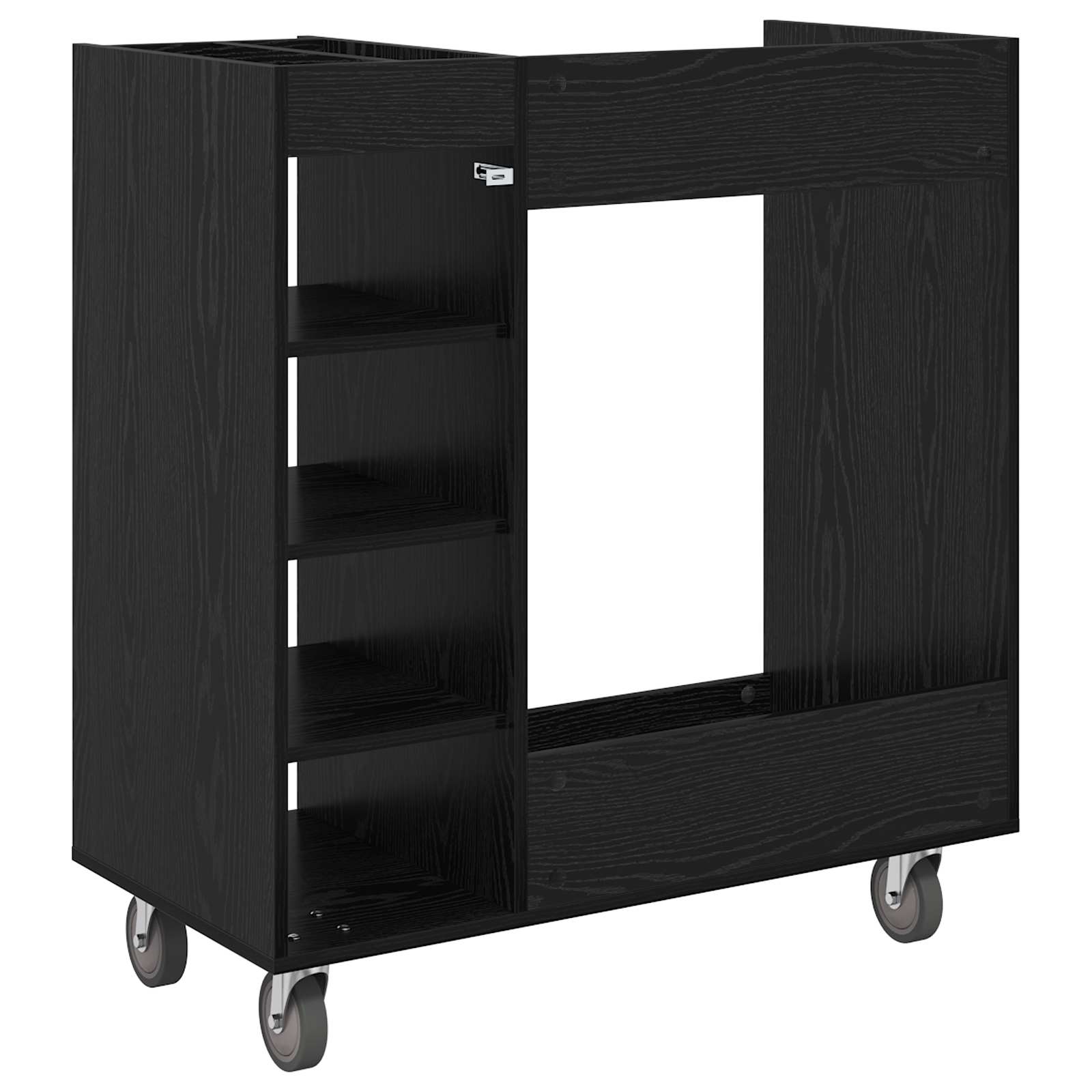 Armadio per Golf con ruota Rovere Nero 90 x 45 x 98 cm