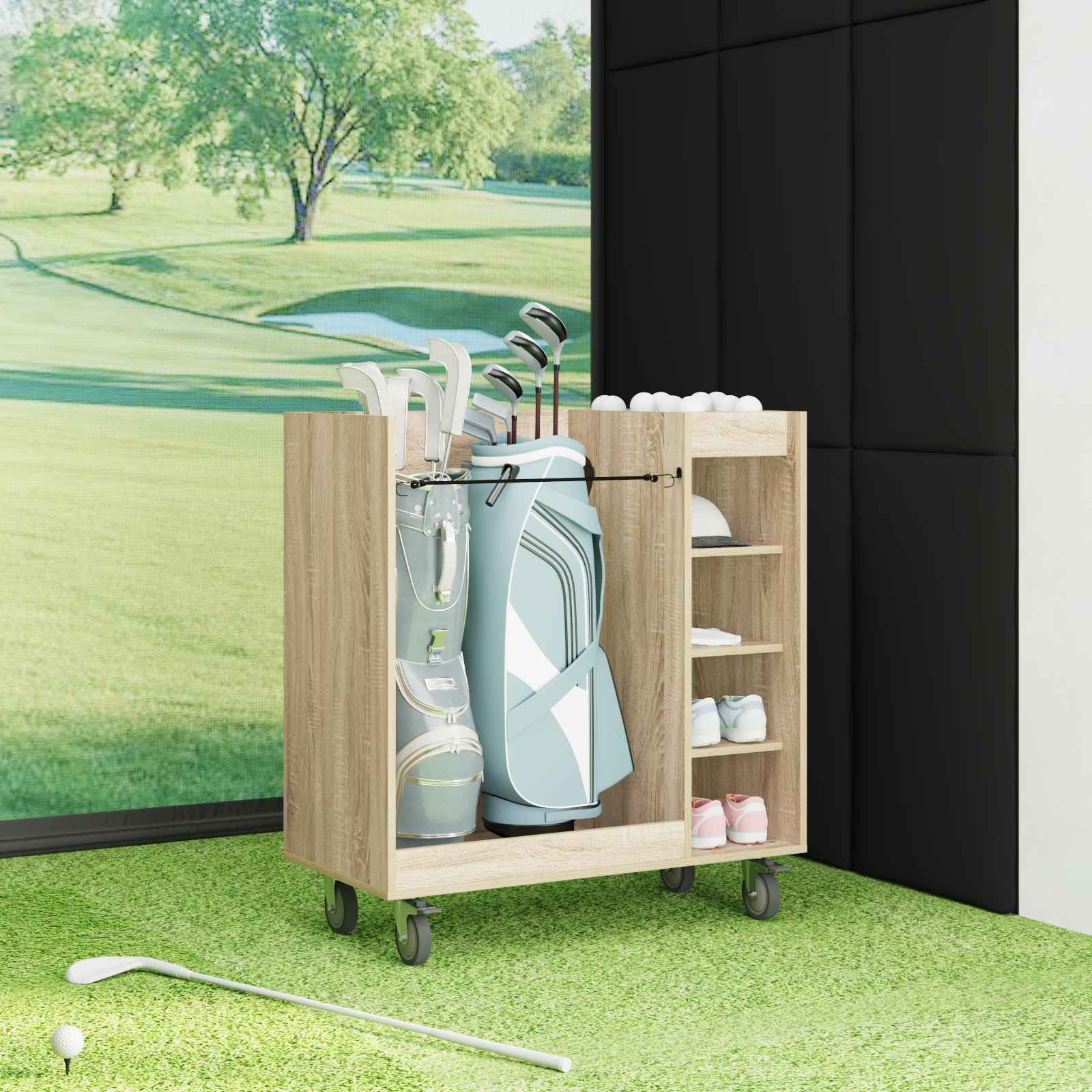 Armadio per Golf con ruota Rovere Sonoma 90 x 45 x 98 cm