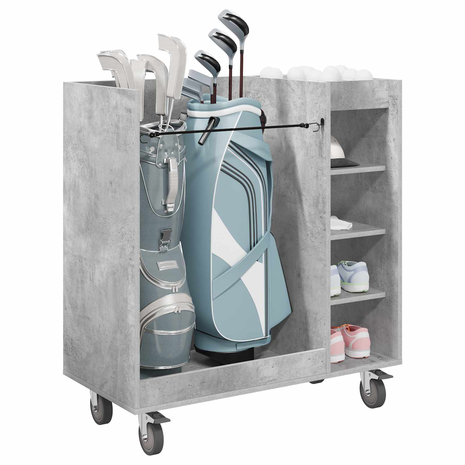 Armadio per Golf con ruota Grigio Cemento 90 x 45 x 98 cm