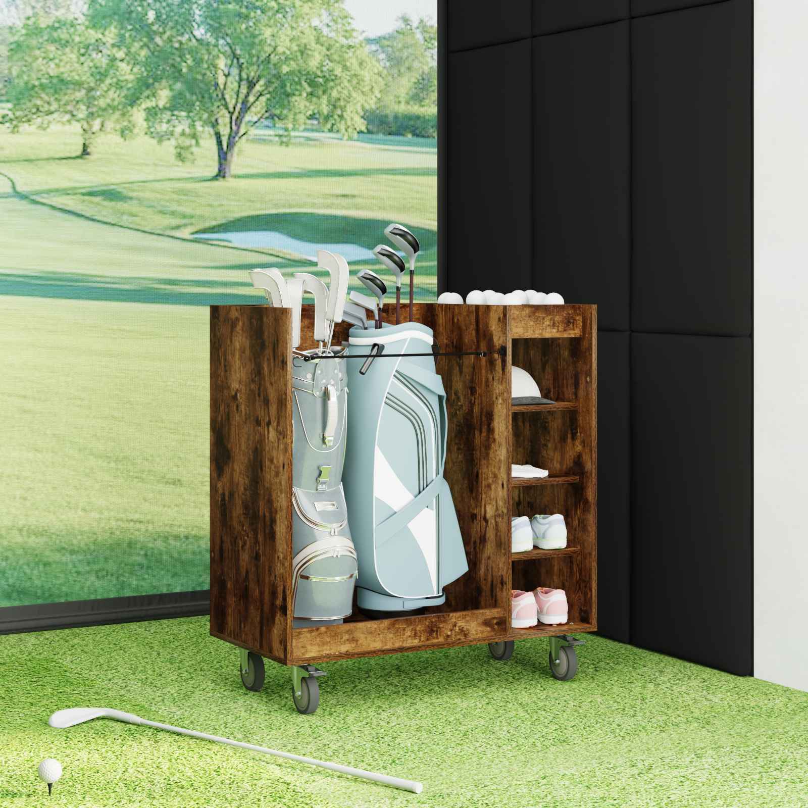 Armadio per Golf con ruota Rovere Fumo 90 x 45 x 98 cm