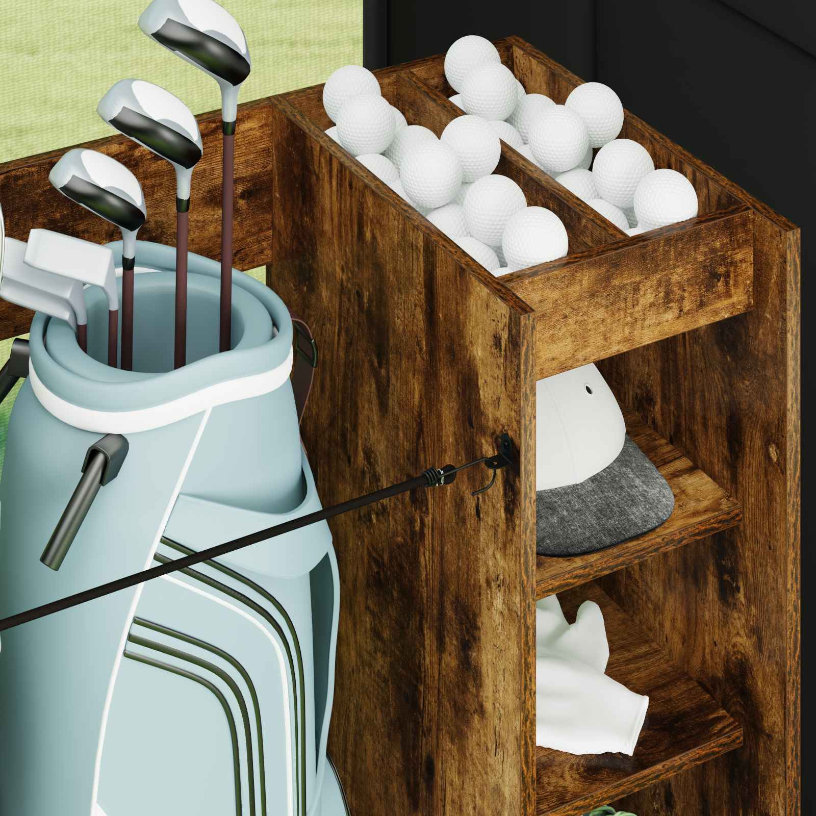 Armadio per Golf con ruota Rovere Fumo 90 x 45 x 98 cm