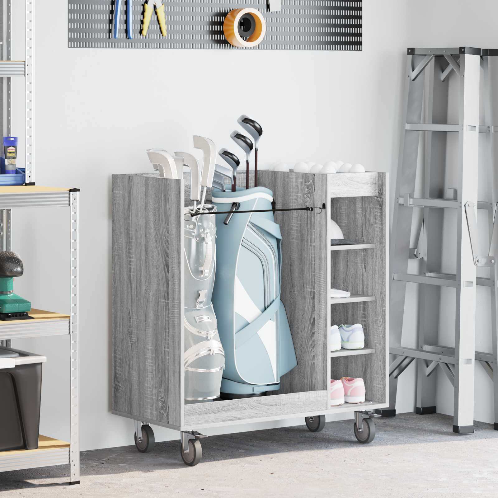 Armadio per Golf con ruota Sonoma grigio 90 x 45 x 98 cm