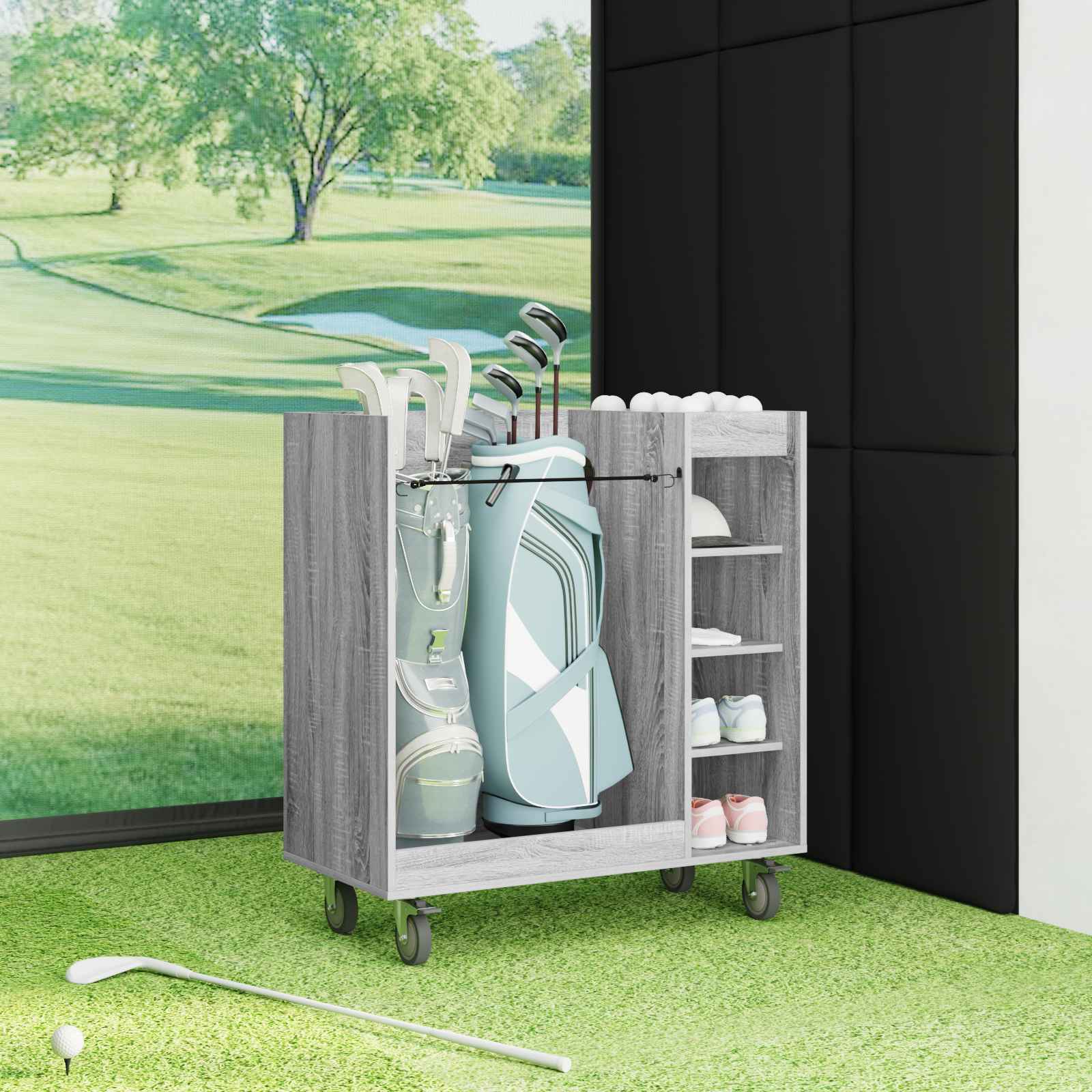Armadio per Golf con ruota Sonoma grigio 90 x 45 x 98 cm