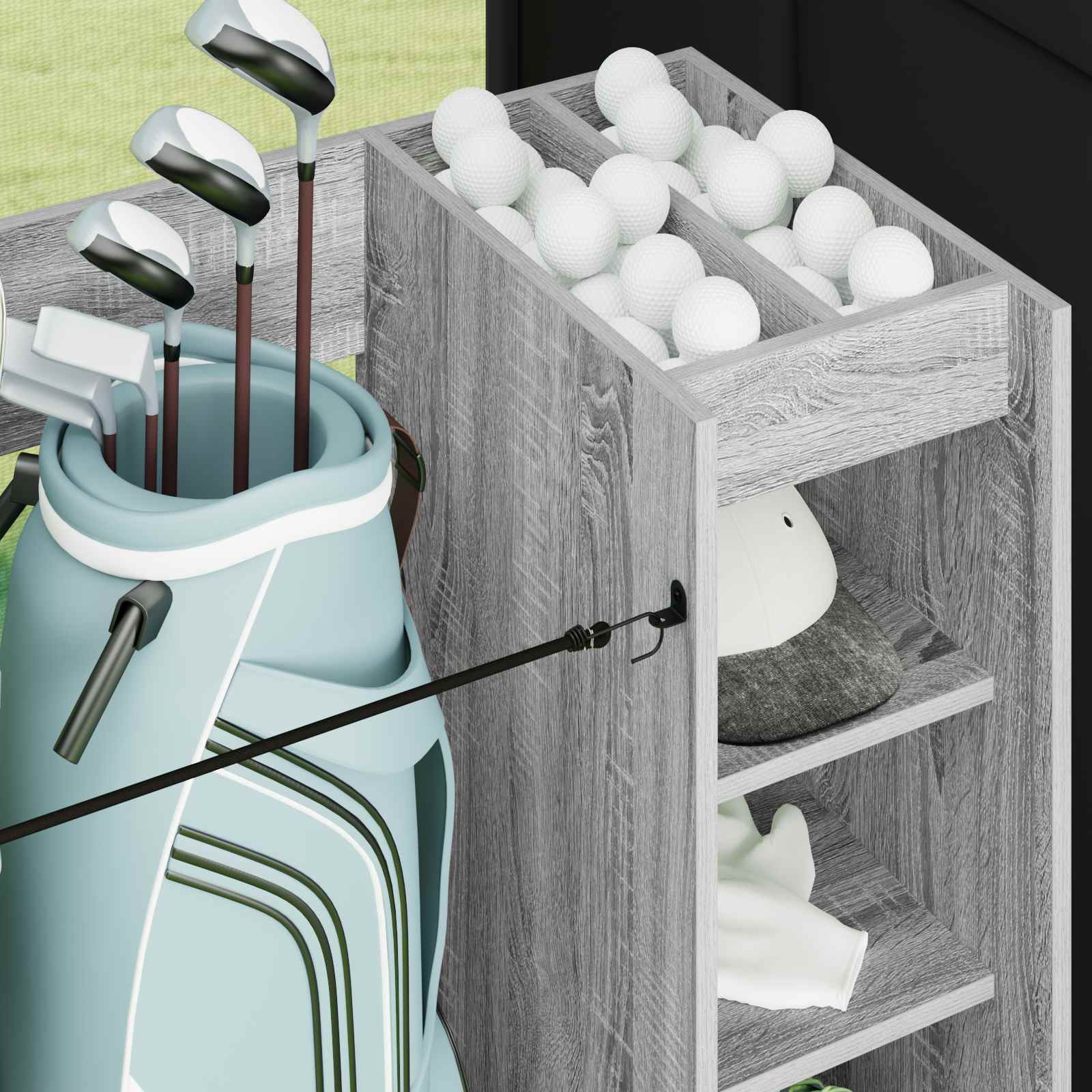 Armadio per Golf con ruota Sonoma grigio 90 x 45 x 98 cm