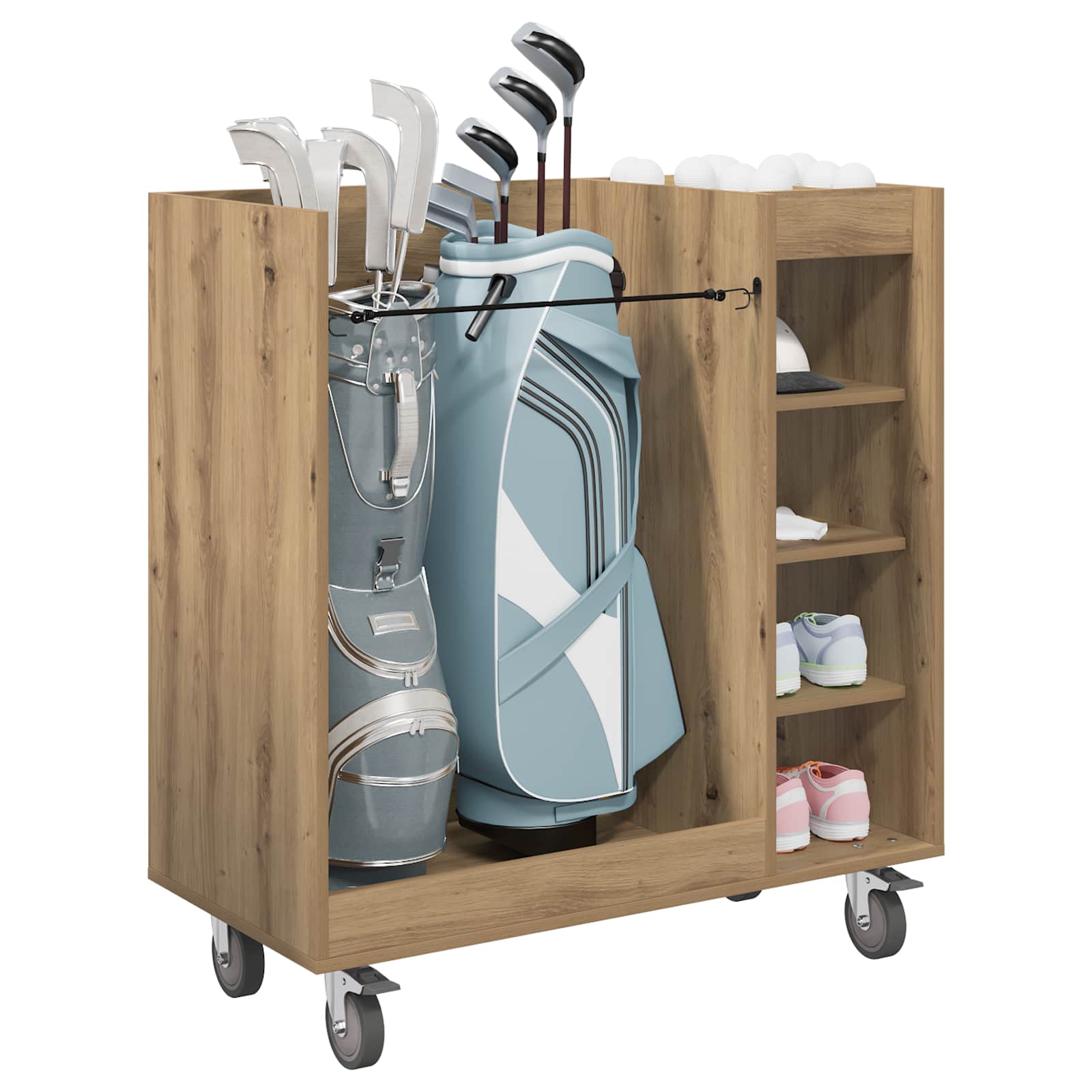 Armadio per Golf con ruota Rovere artigianale 90 x 45 x 98 cm
