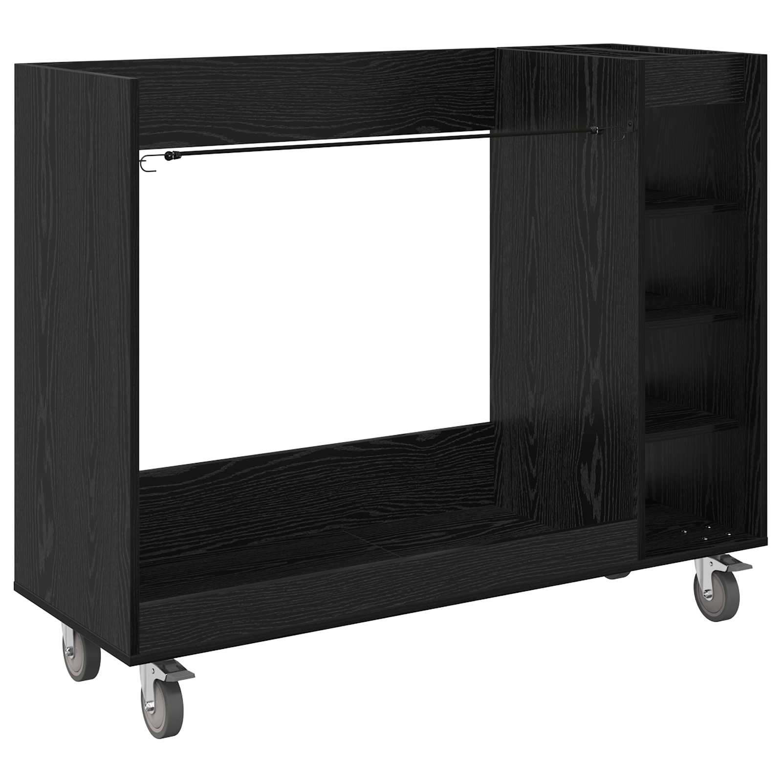 Armadio per Golf con ruota Rovere Nero 120 x 45 x 98 cm