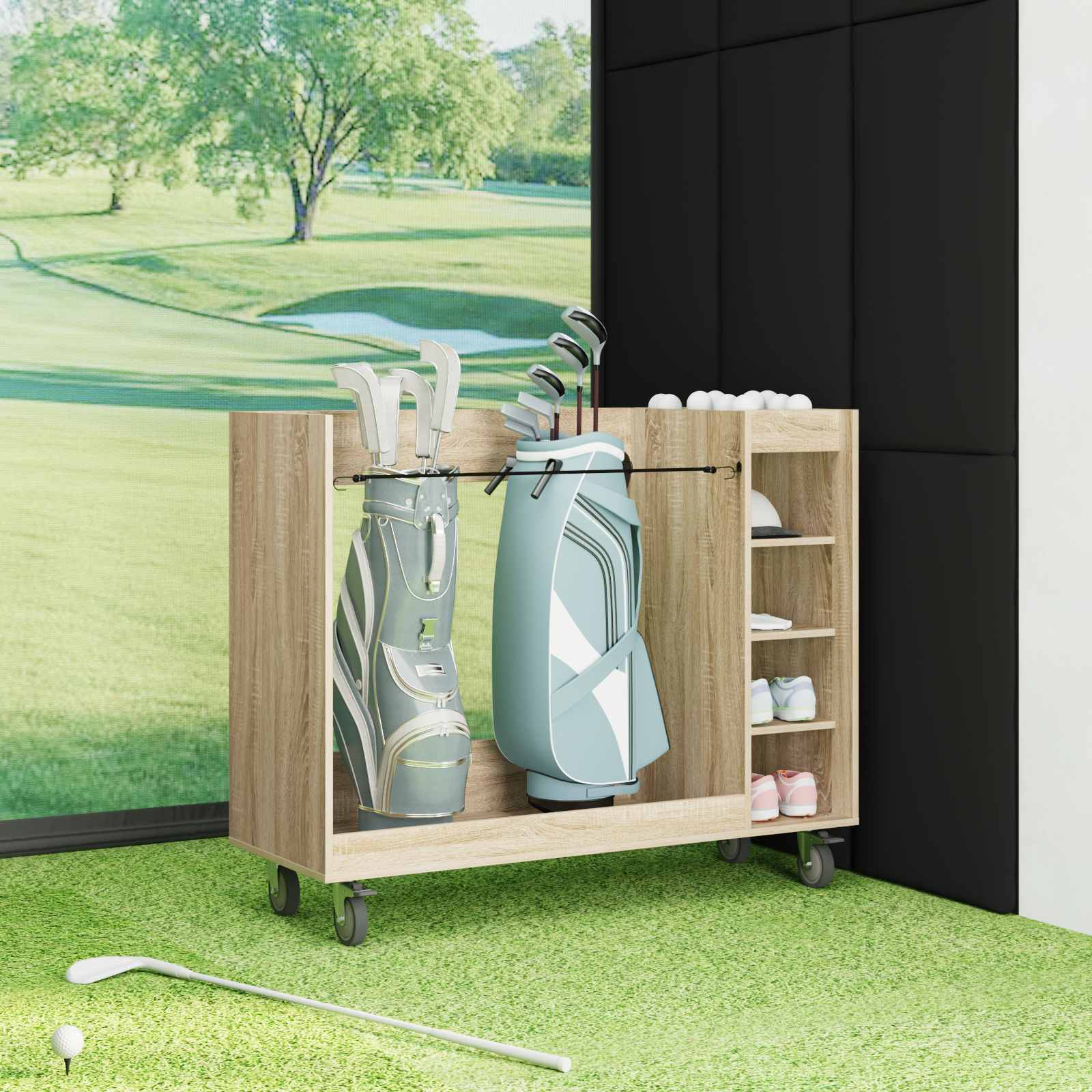 Armadio per Golf con ruota Rovere Sonoma 120 x 45 x 98 cm