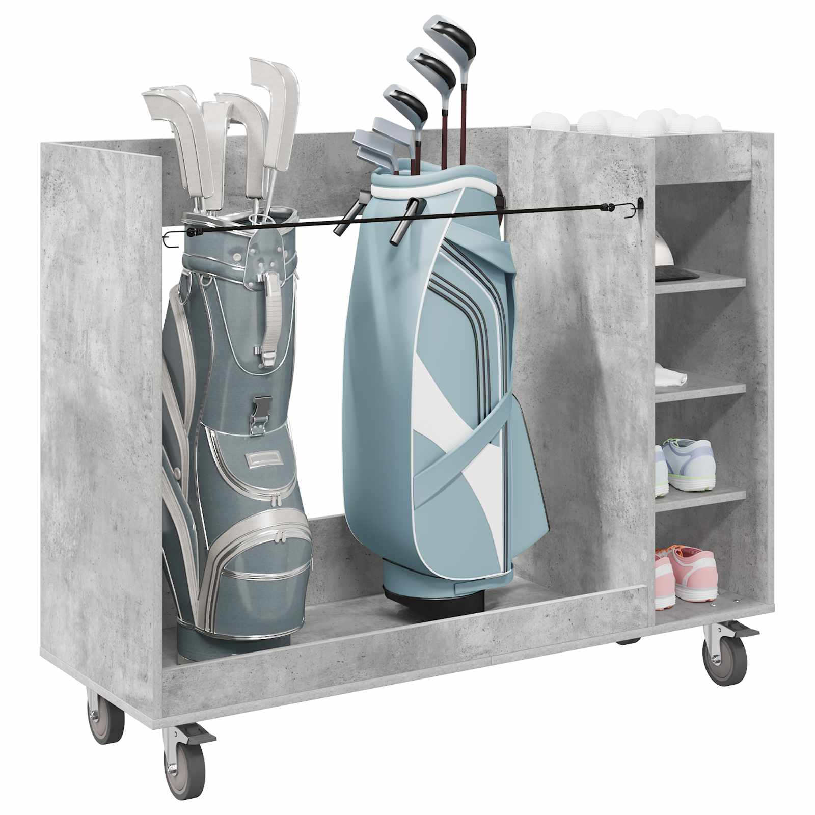 Armadio per Golf con ruota Grigio cemento 120 x 45 x 98 cm