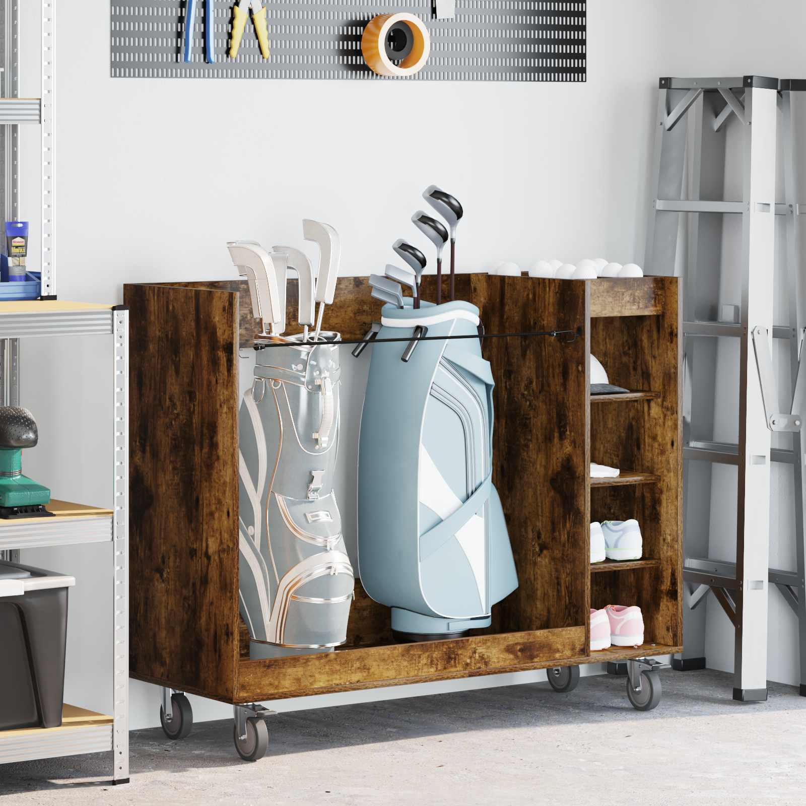 Armadio per Golf con ruota Rovere fumé 120 x 45 x 98 cm