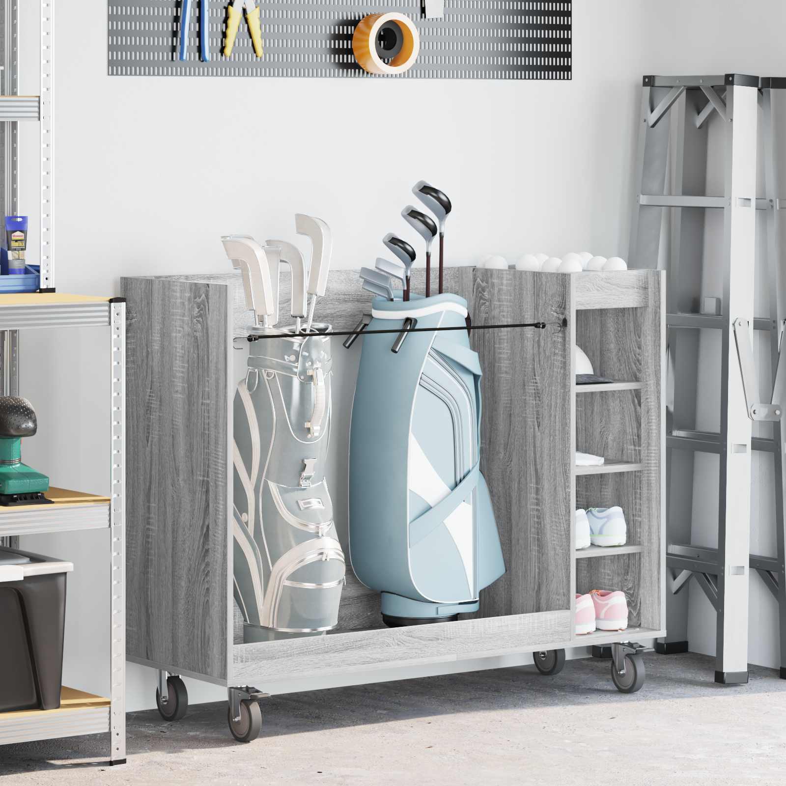 Armadio per Golf con ruota Sonoma grigio 120 x 45 x 98 cm