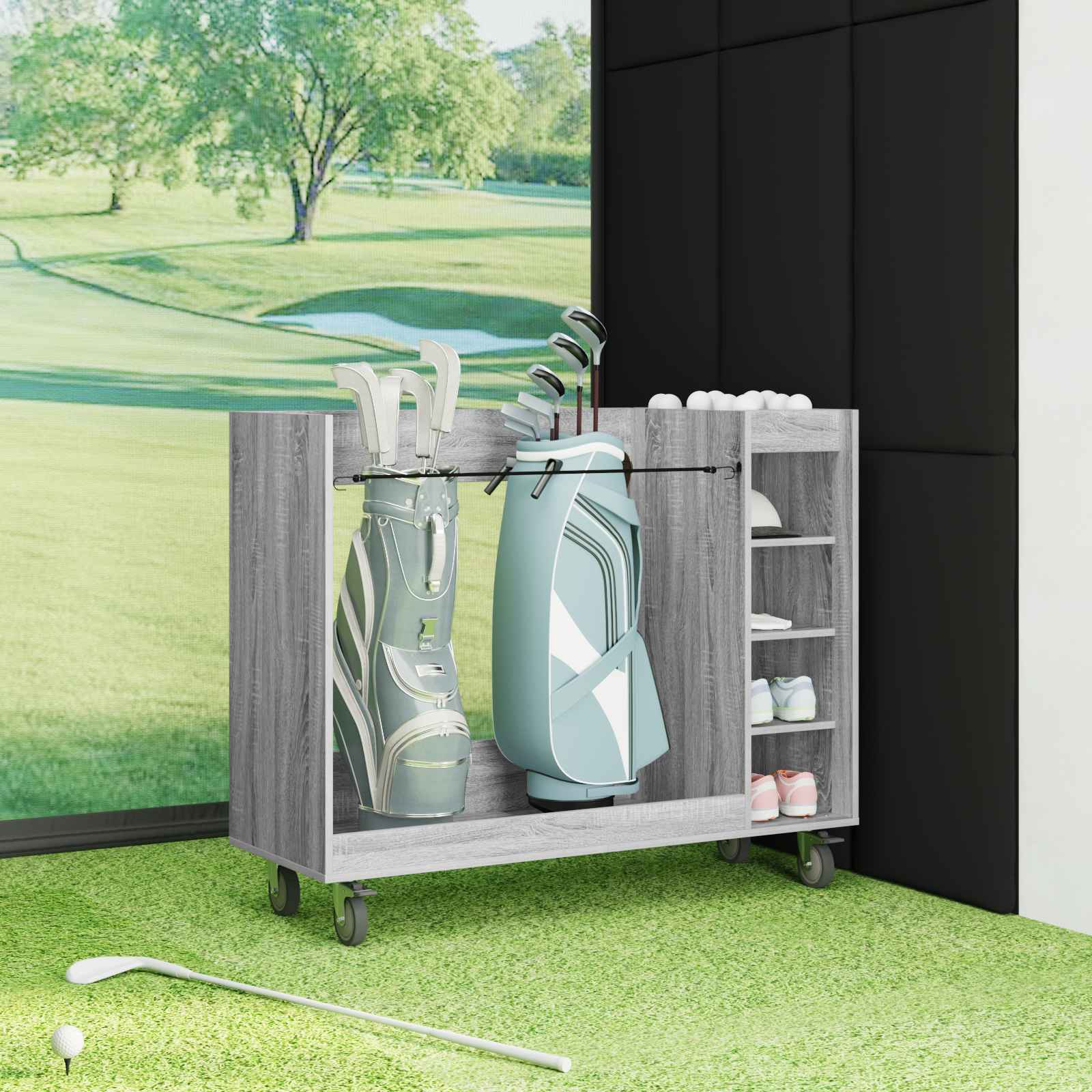 Armadio per Golf con ruota Sonoma grigio 120 x 45 x 98 cm