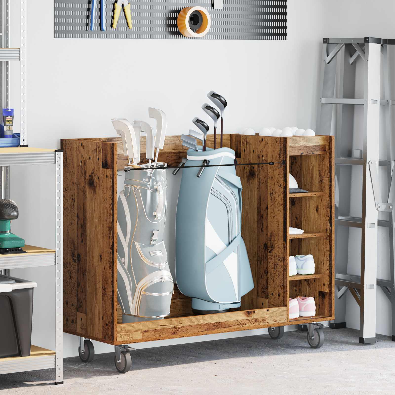 Armadio per Golf con ruota Legno vecchio 120 x 45 x 98 cm